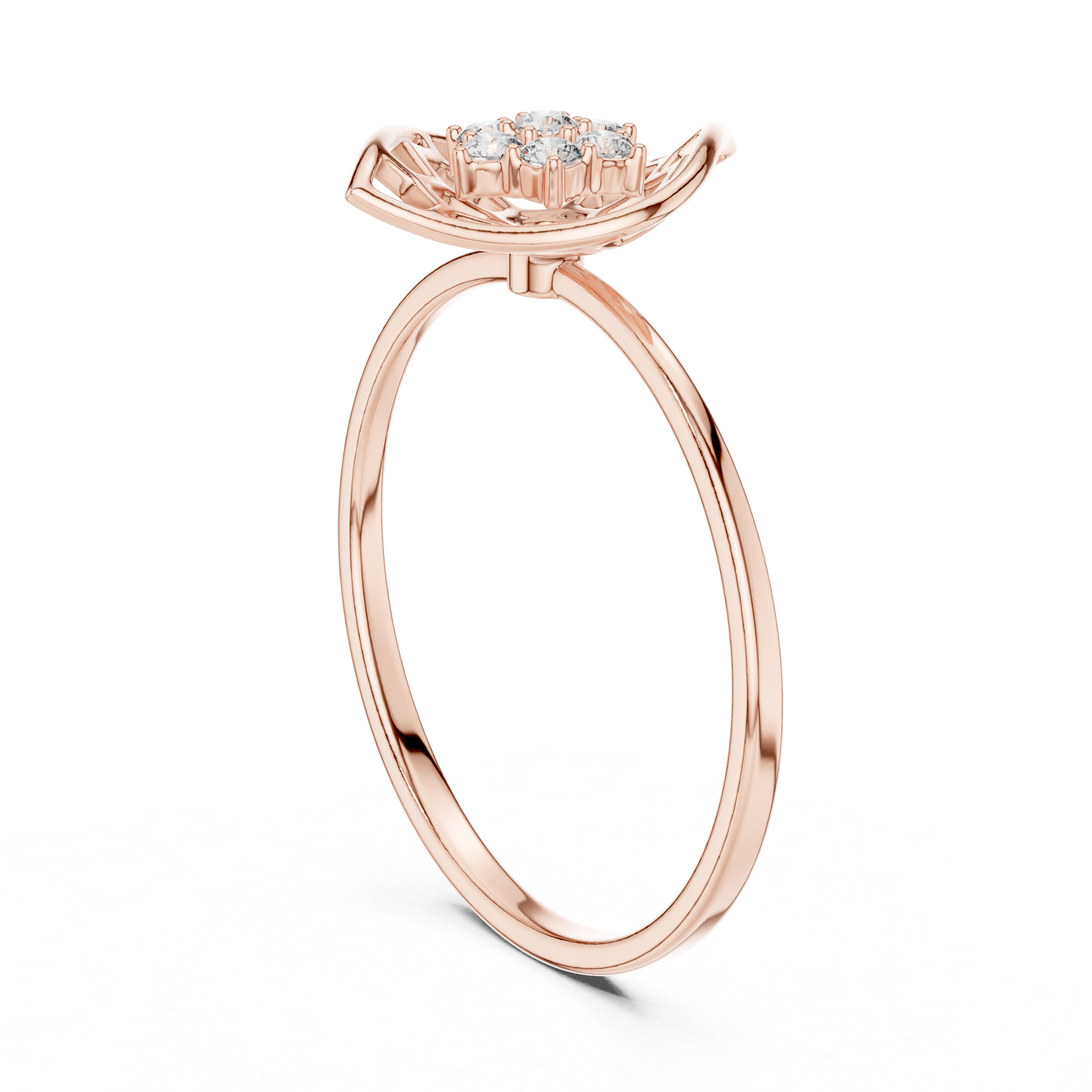 Geometric Cluster Diamond Ring