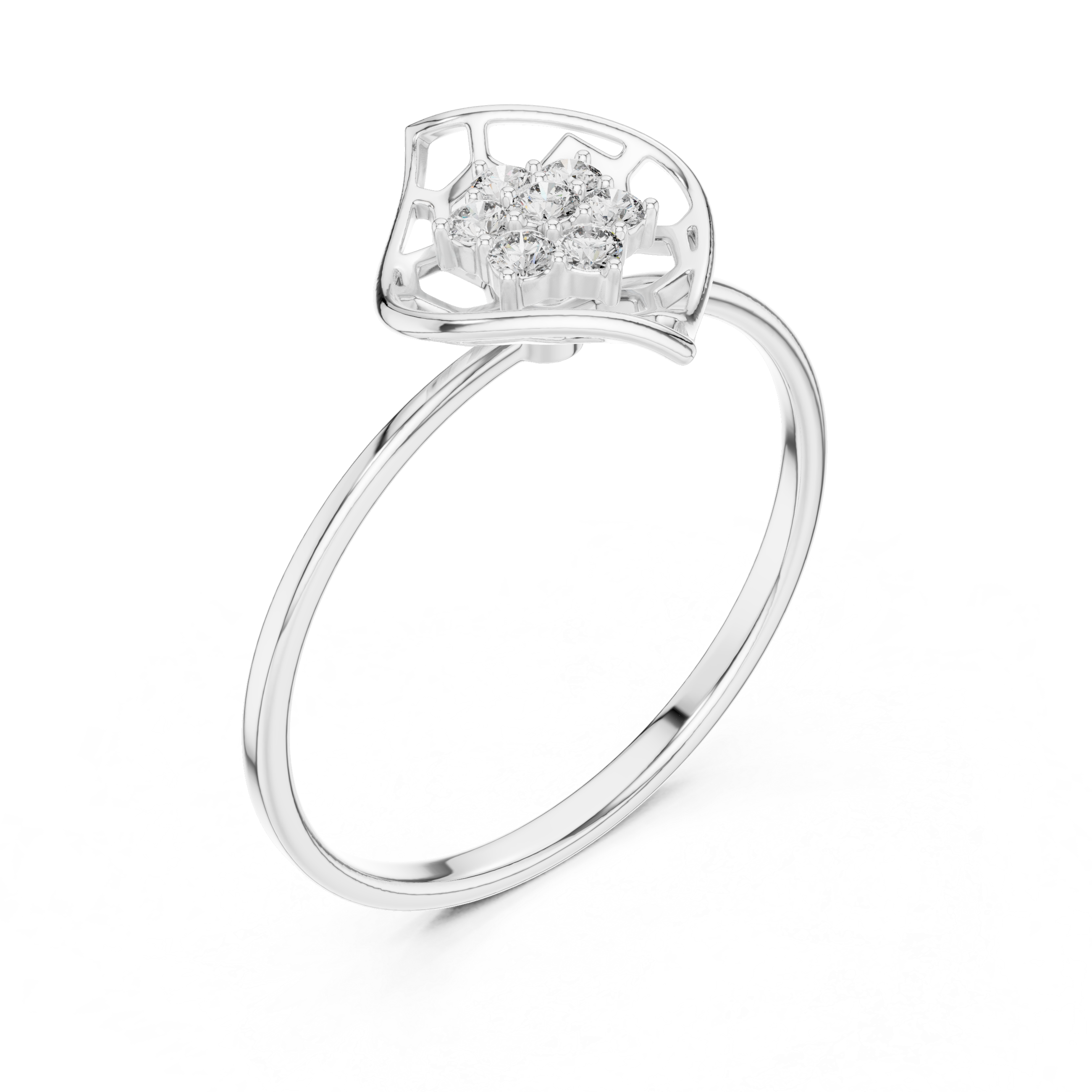 Geometric Cluster Diamond Ring