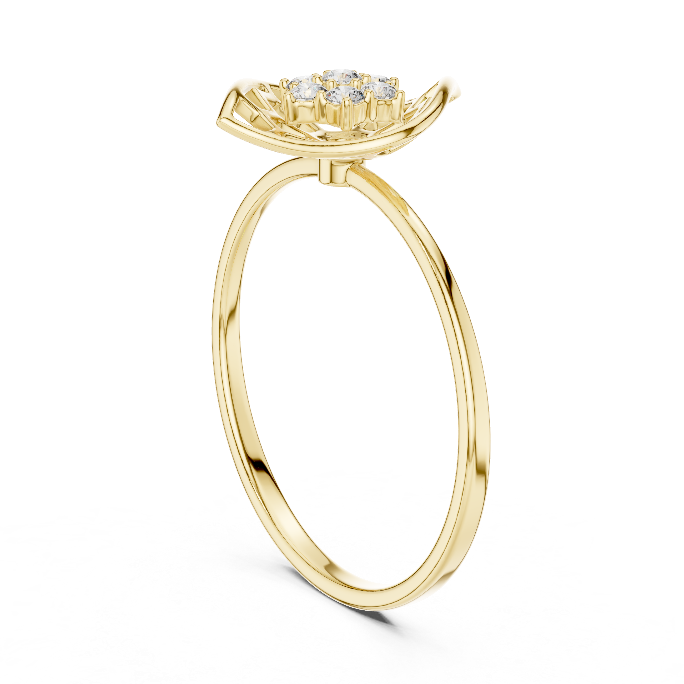 Geometric Cluster Diamond Ring