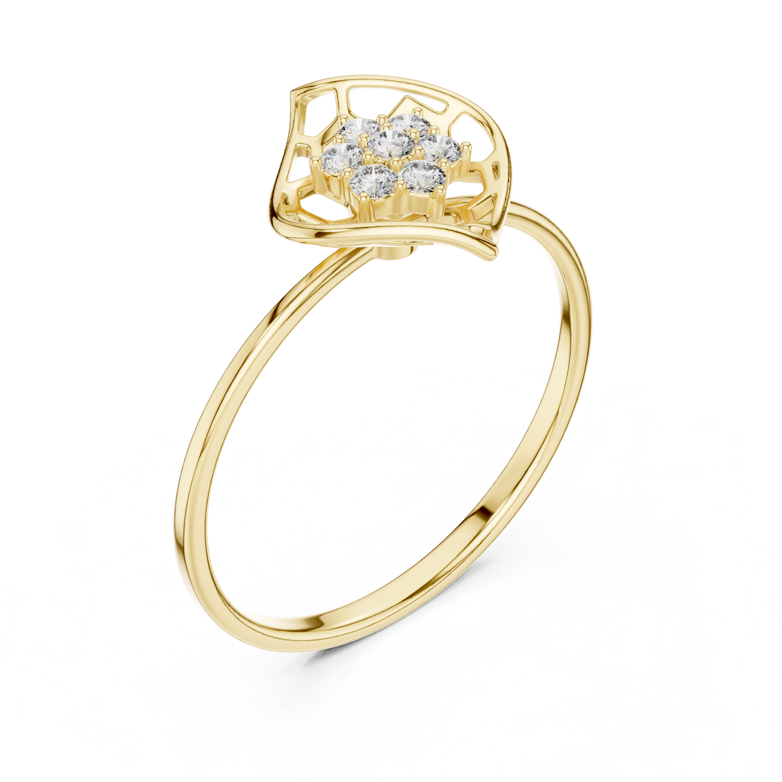 Geometric Cluster Diamond Ring