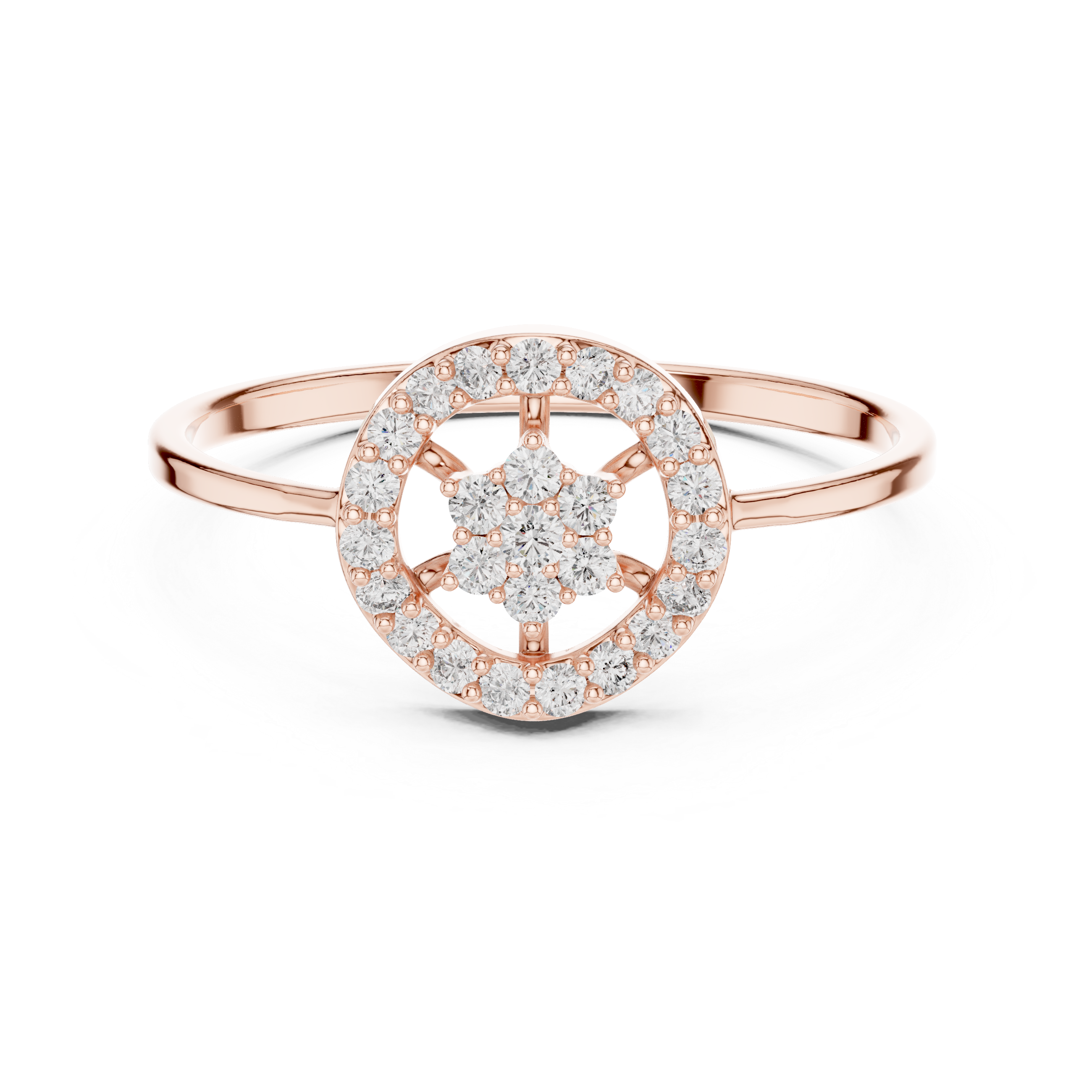 Diamond Halo Circle Ring