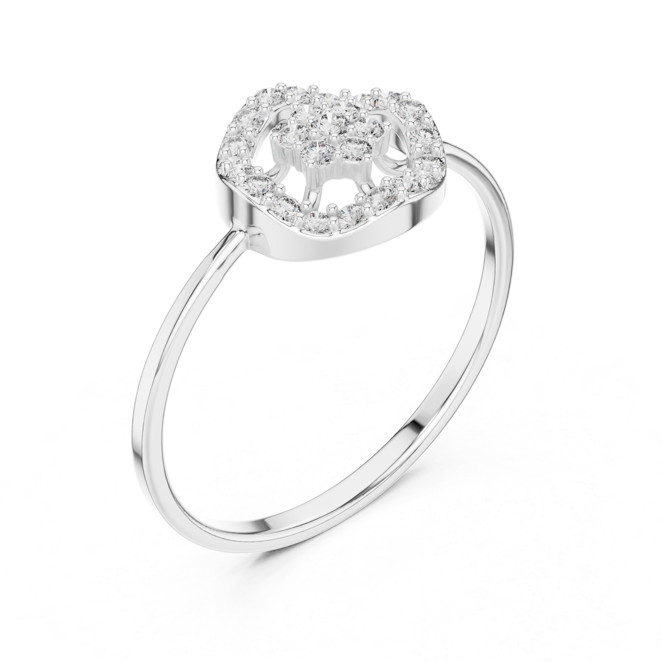 Diamond Halo Circle Ring