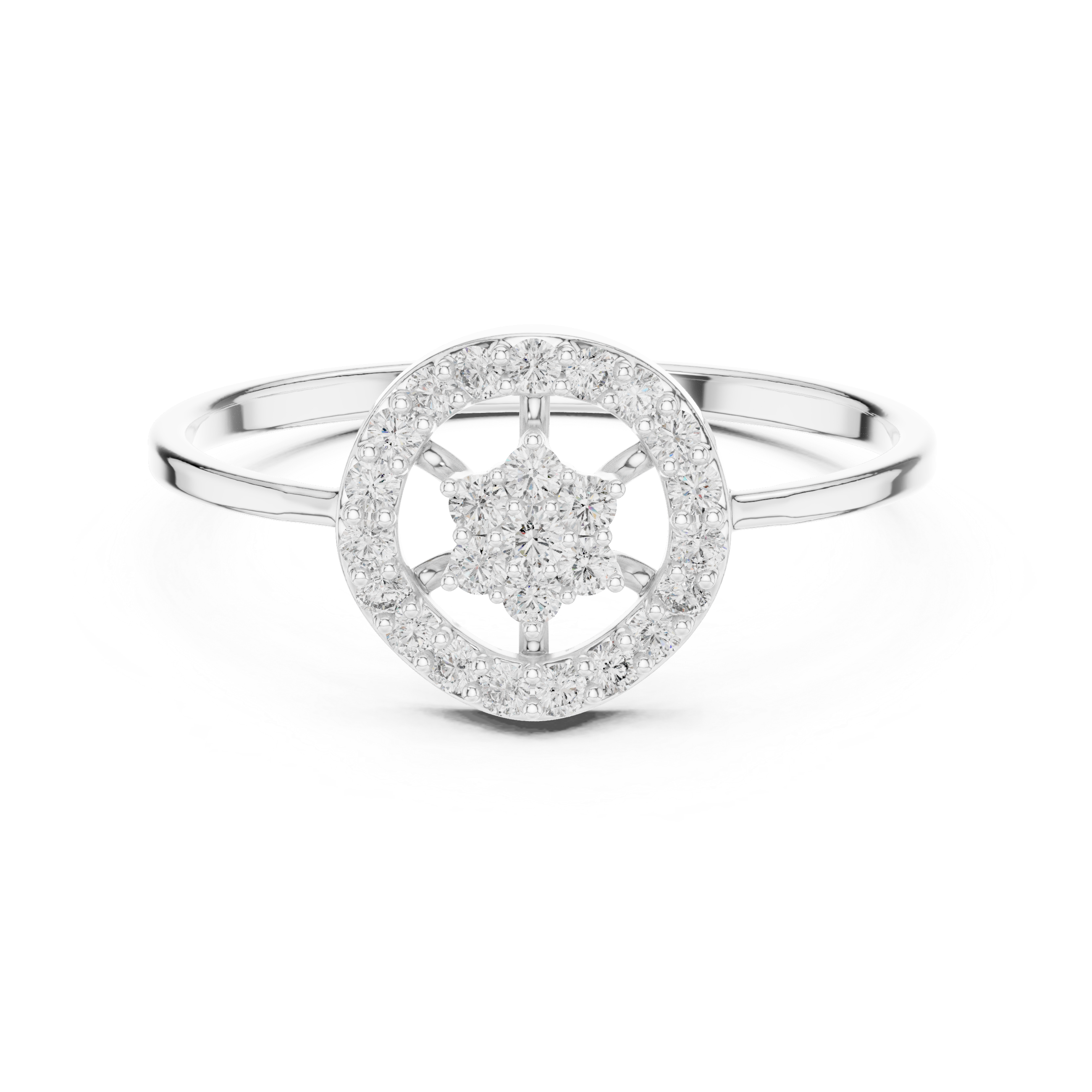 Diamond Halo Circle Ring
