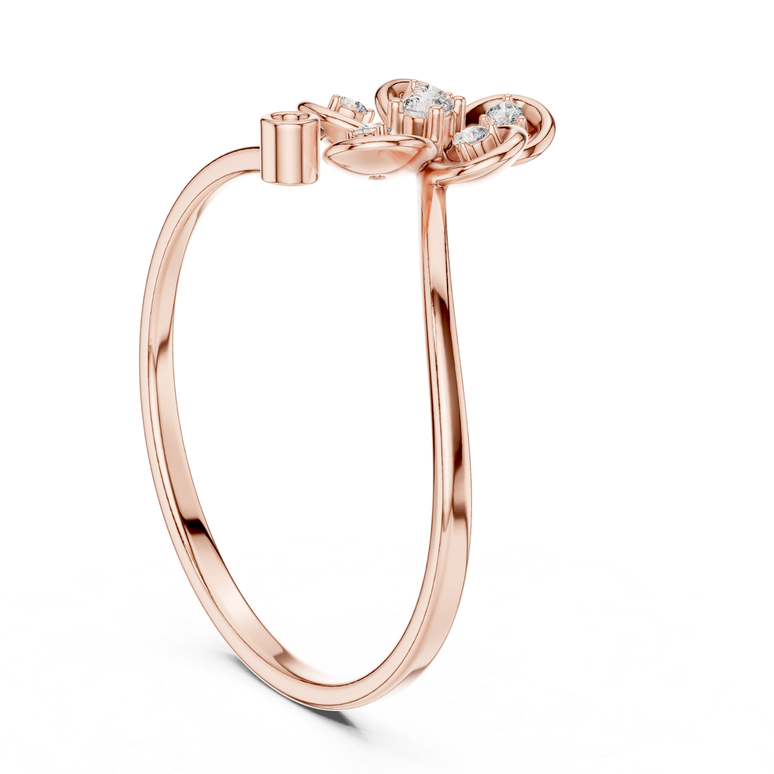 Minimal Daisy Diamond Ring