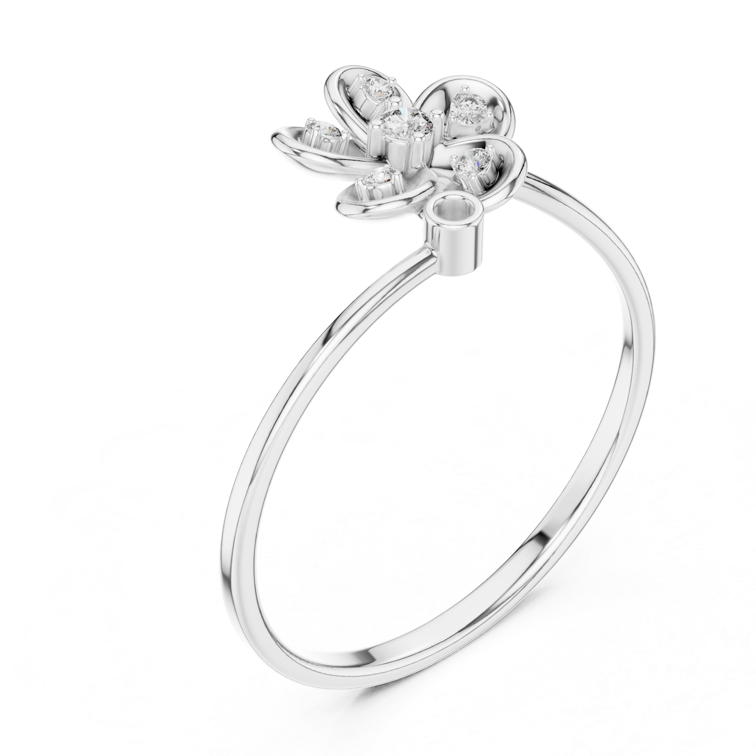 Minimal Daisy Diamond Ring