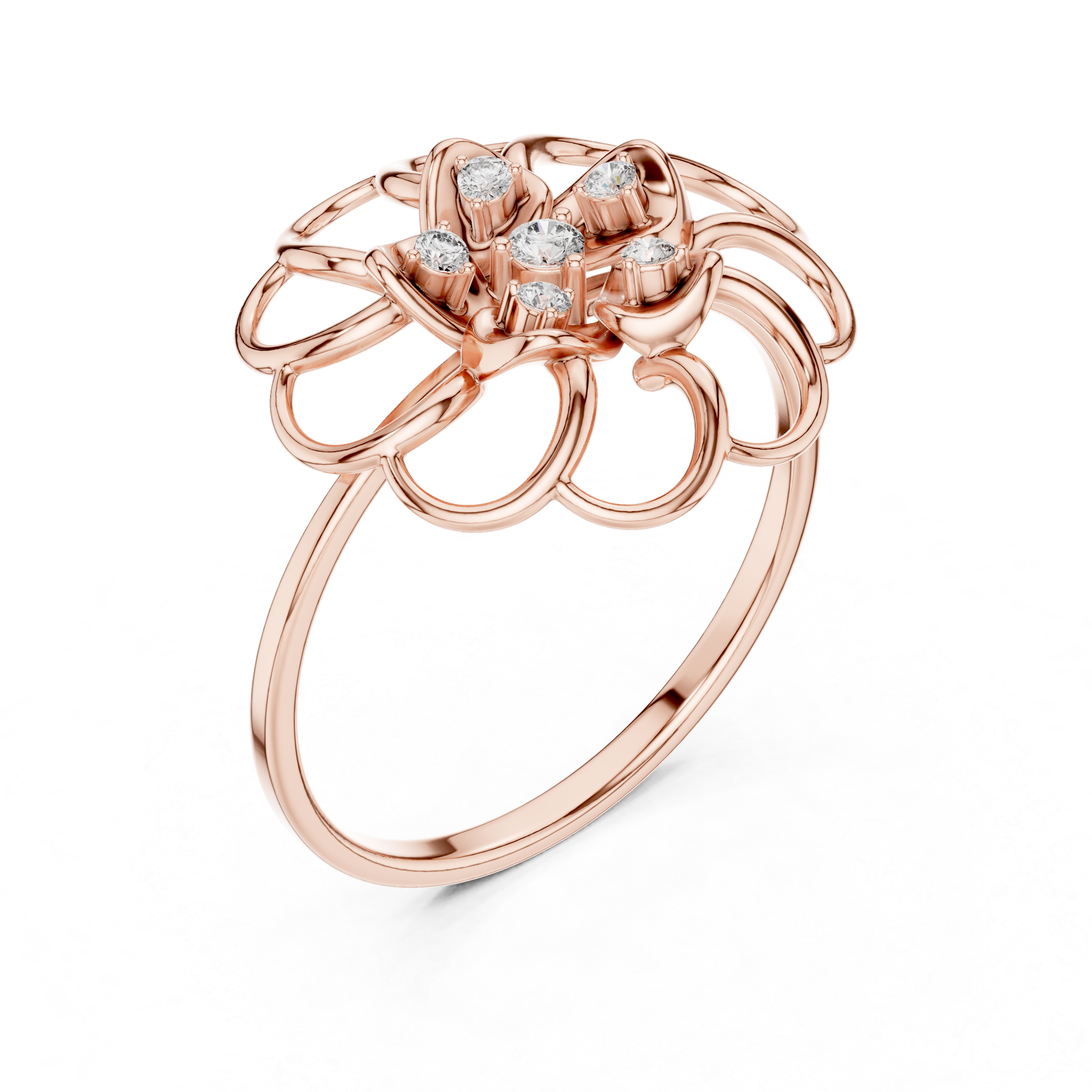 Open Bloom Diamond Ring