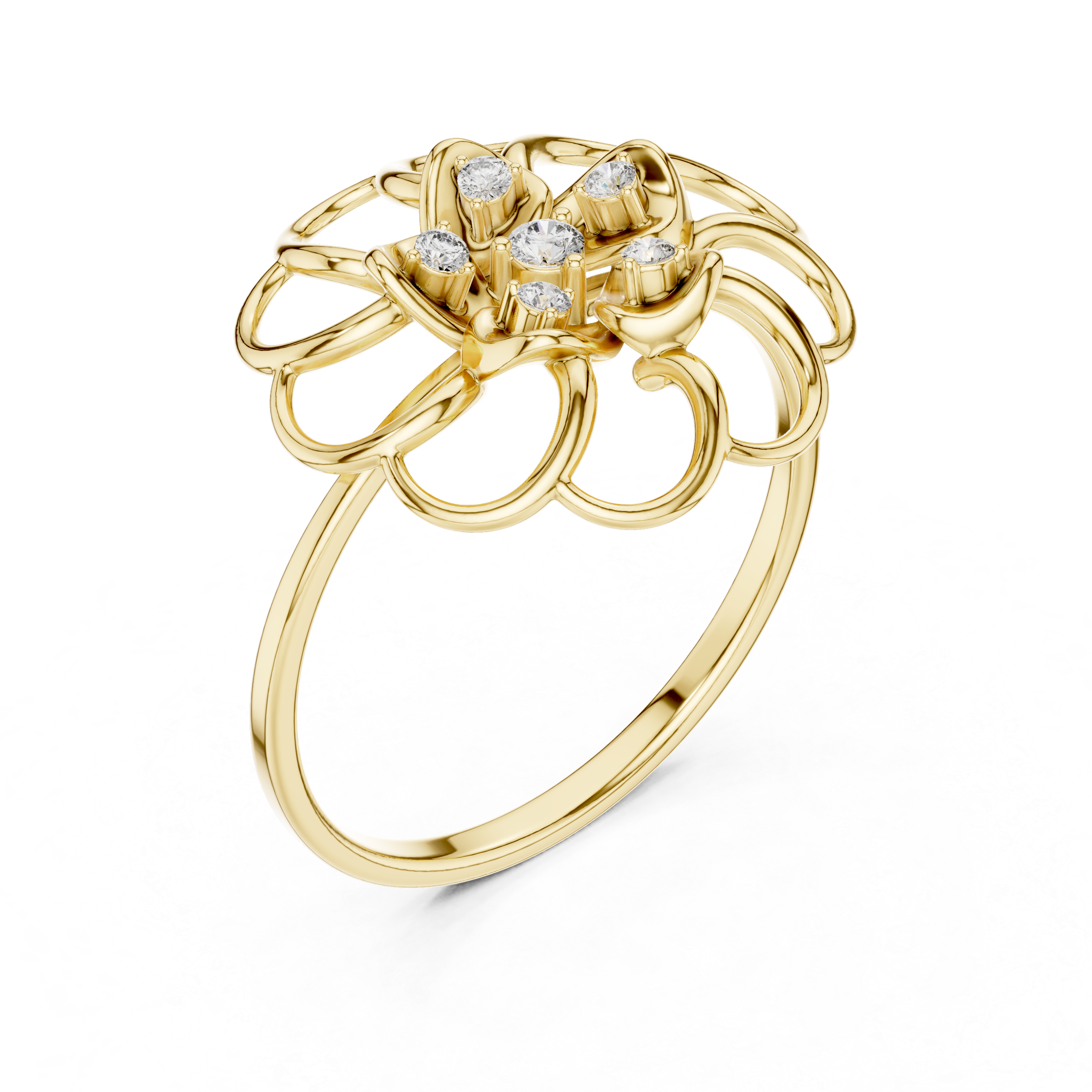 Open Bloom Diamond Ring