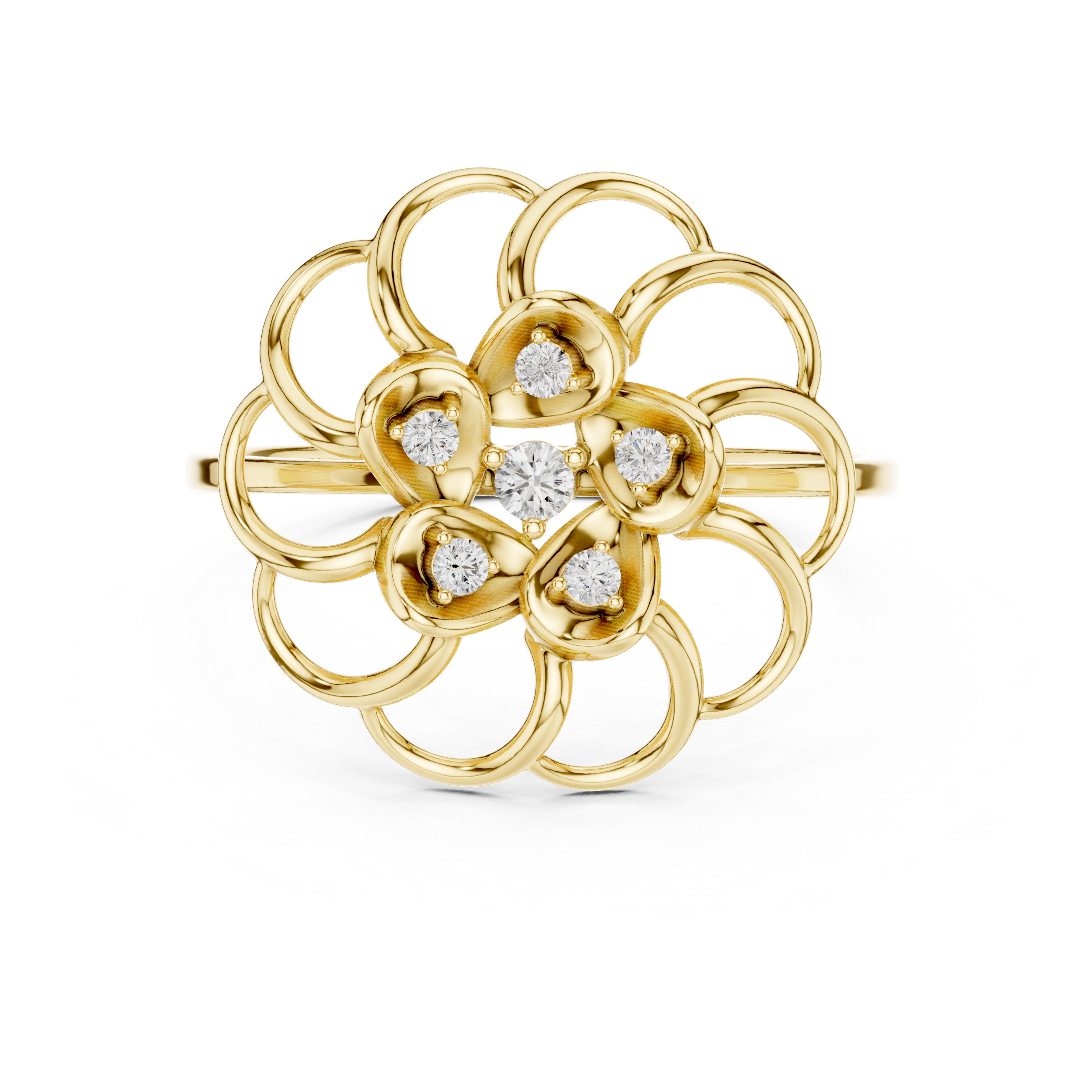 Open Bloom Diamond Ring