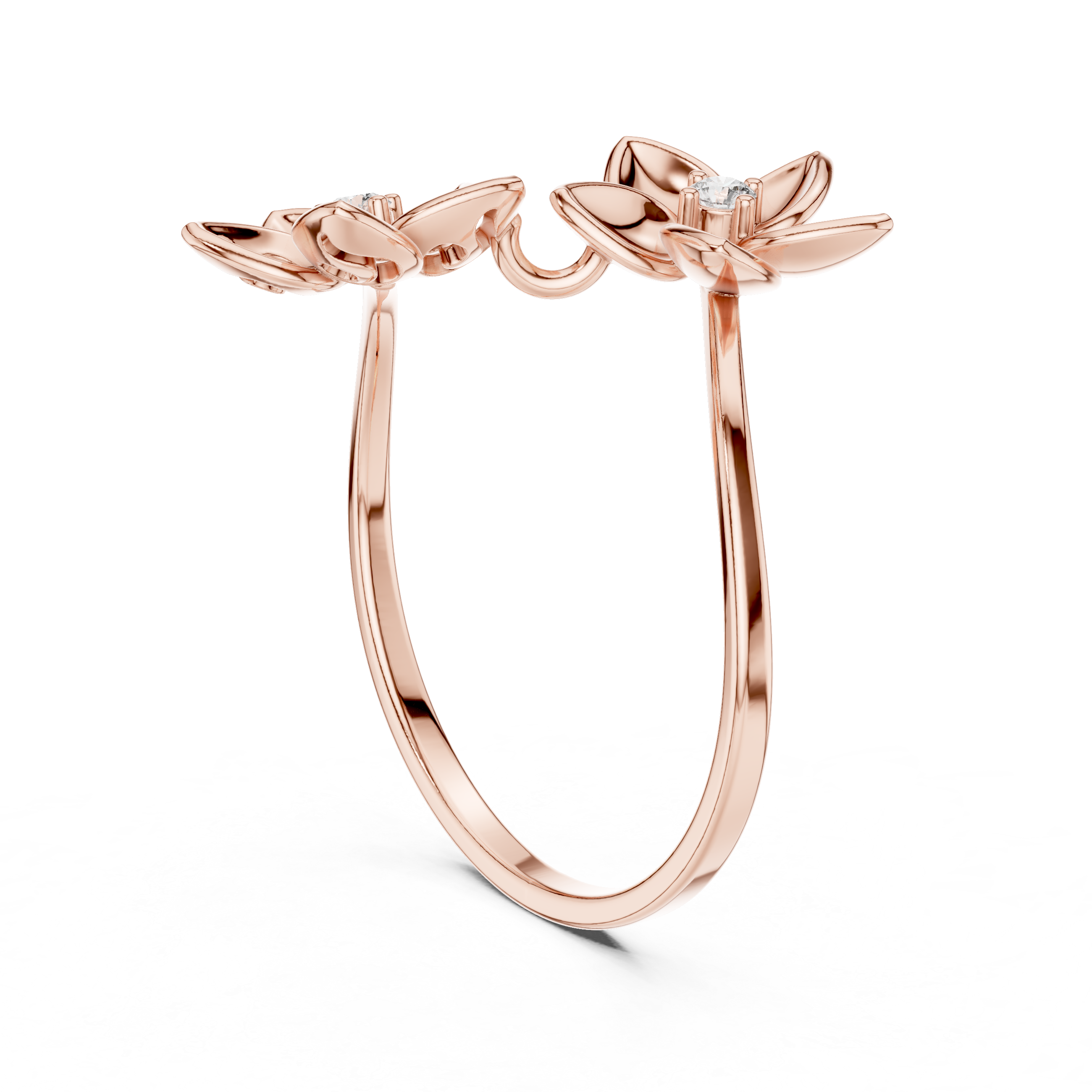 Double Floral Diamond Ring