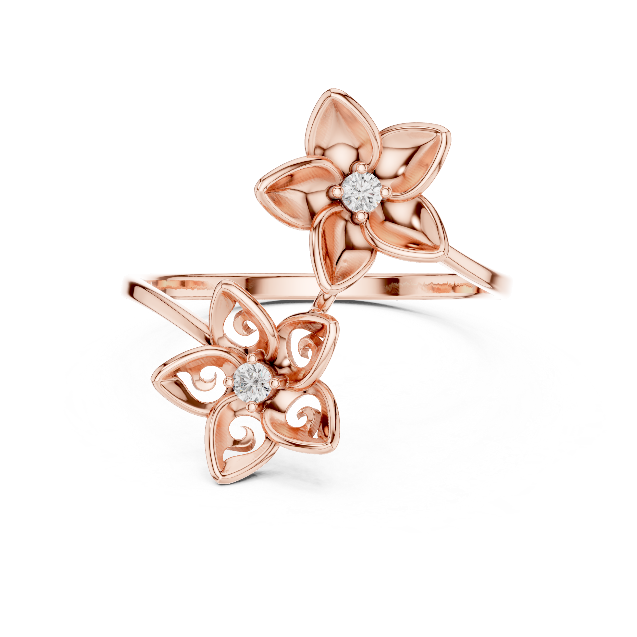Double Floral Diamond Ring