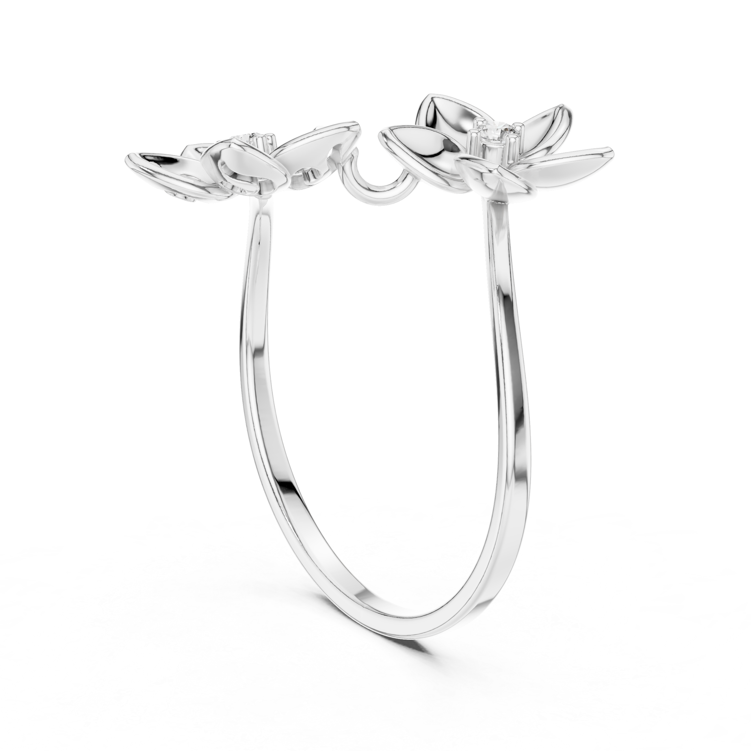Double Floral Diamond Ring