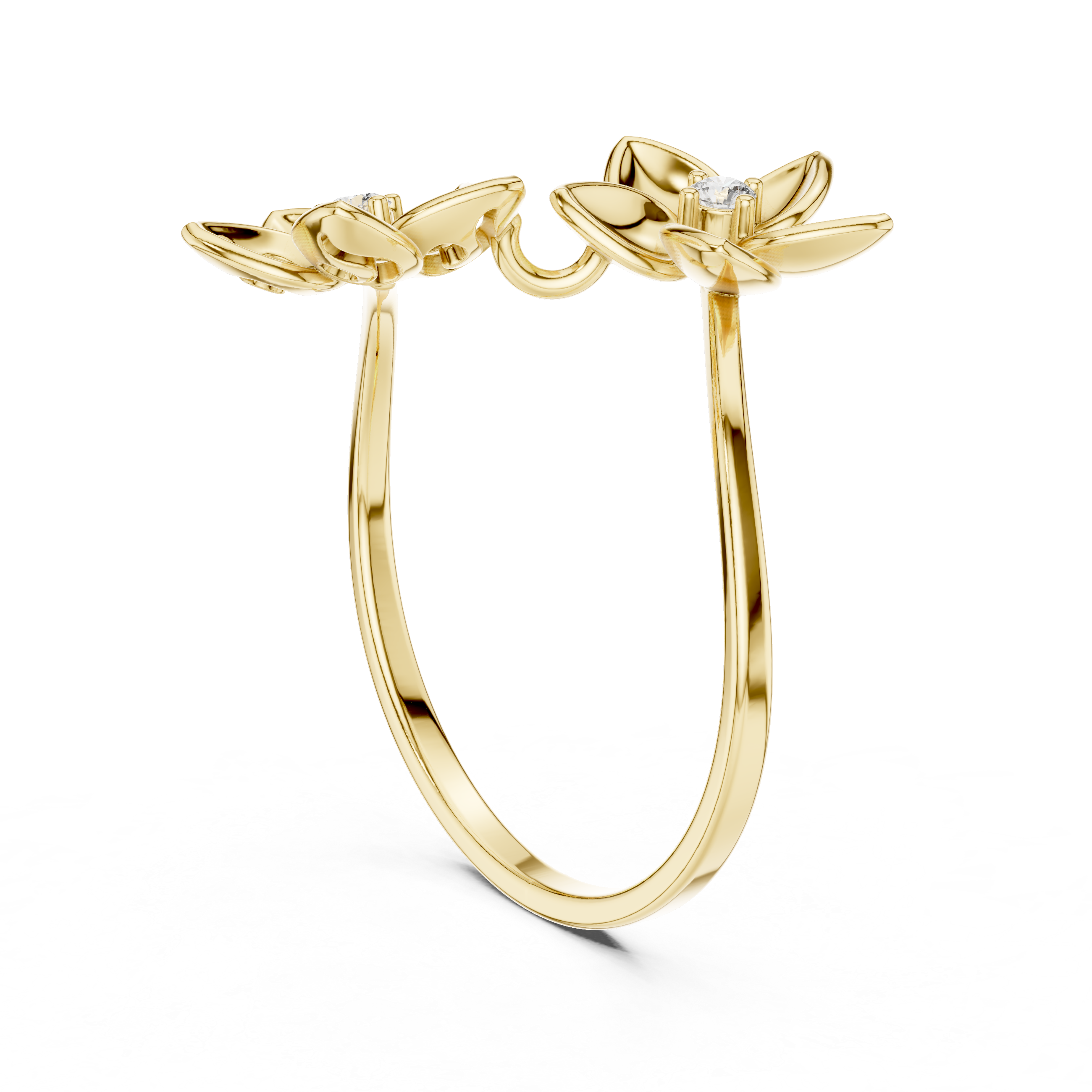 Double Floral Diamond Ring