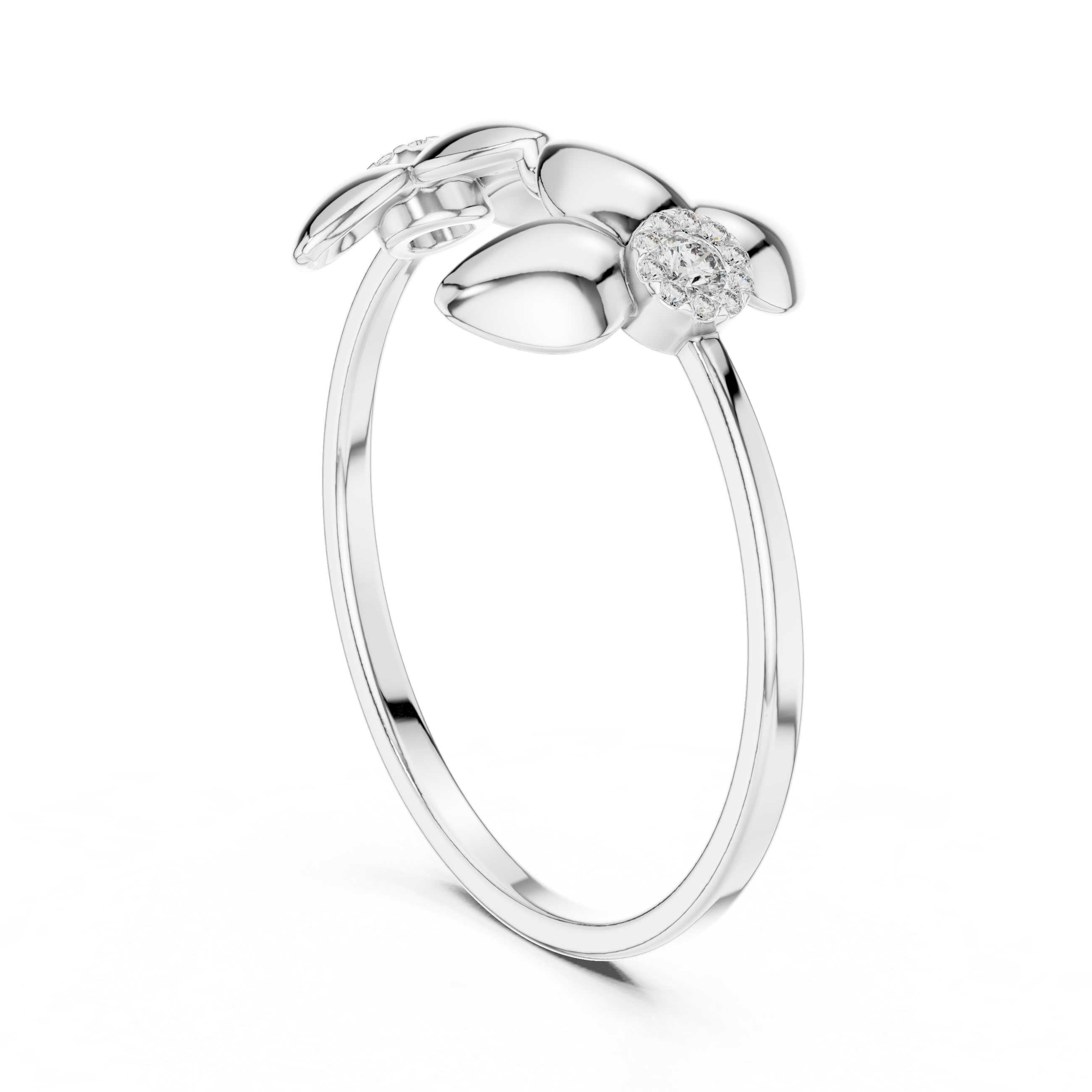 Floral Diamond Accent Ring