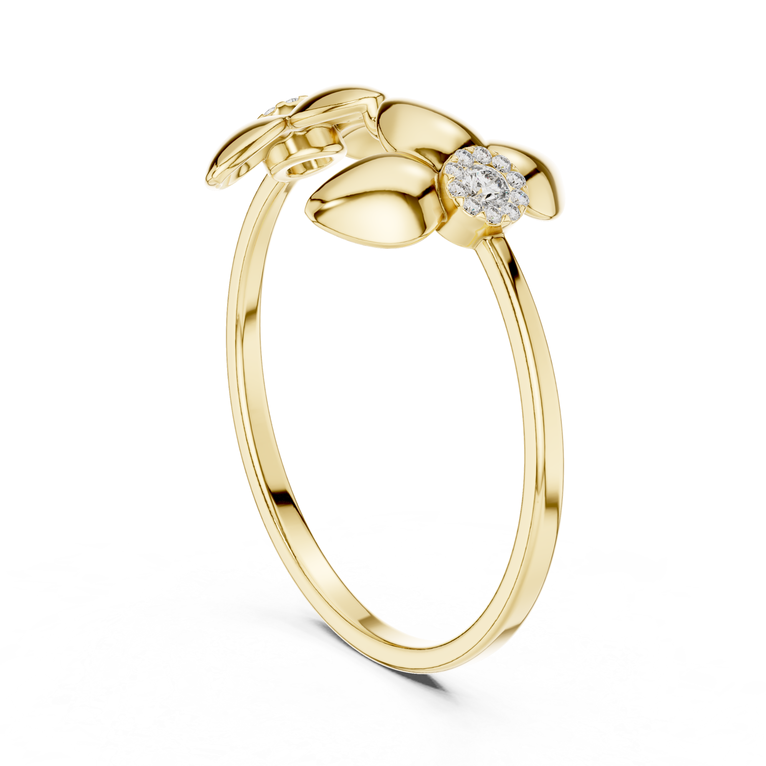 Floral Diamond Accent Ring