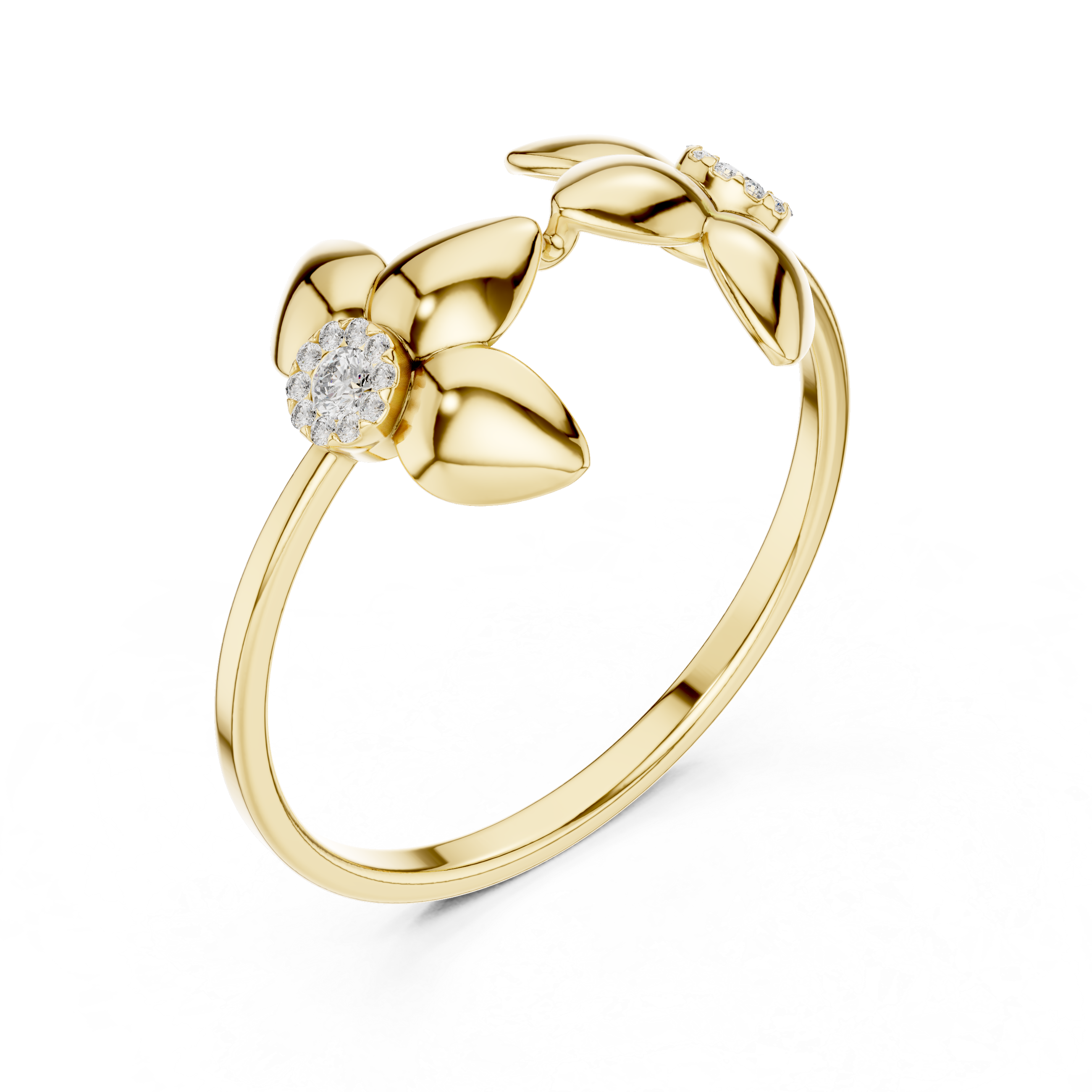 Floral Diamond Accent Ring