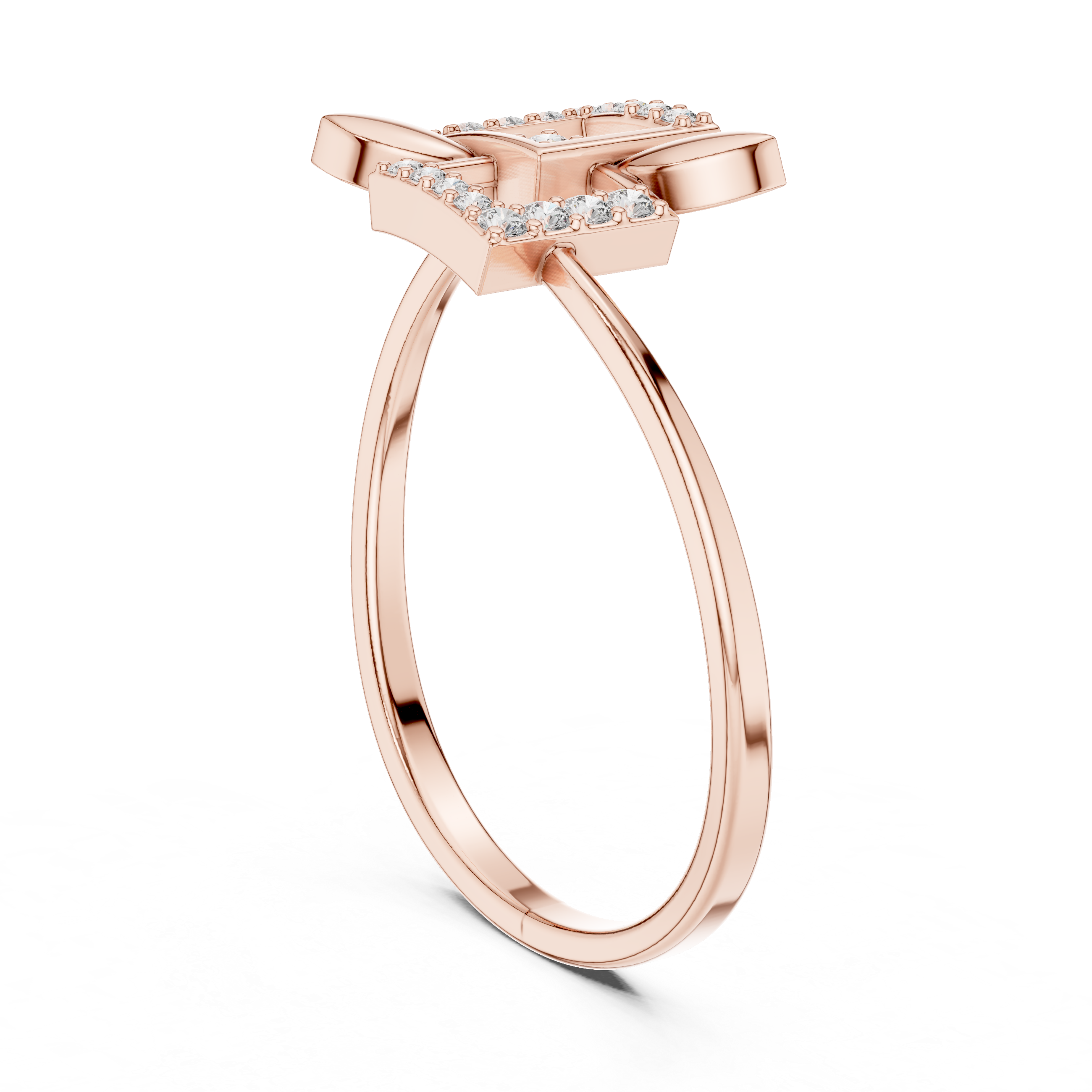 Geometric Diamond Square Ring
