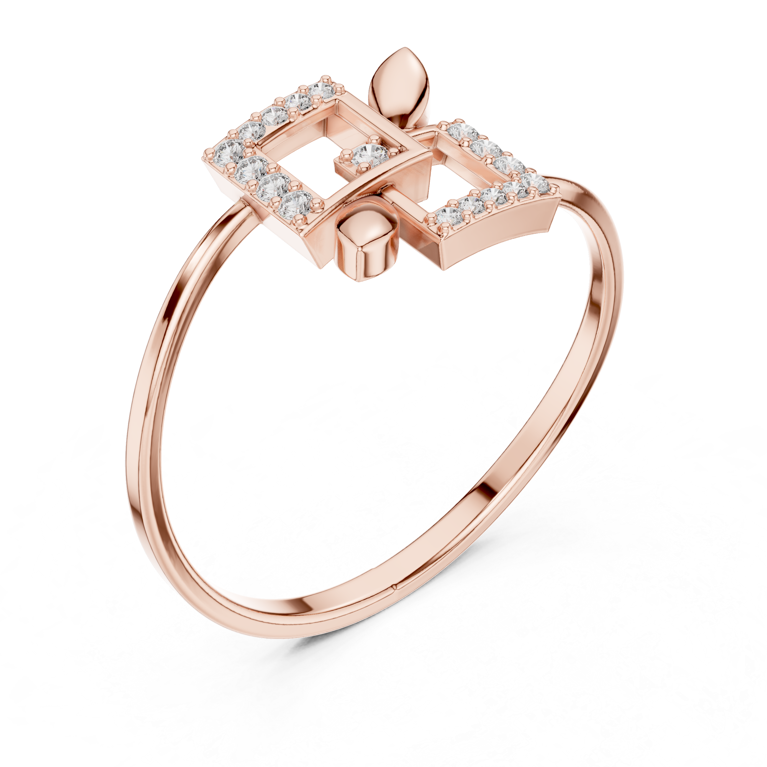 Geometric Diamond Square Ring
