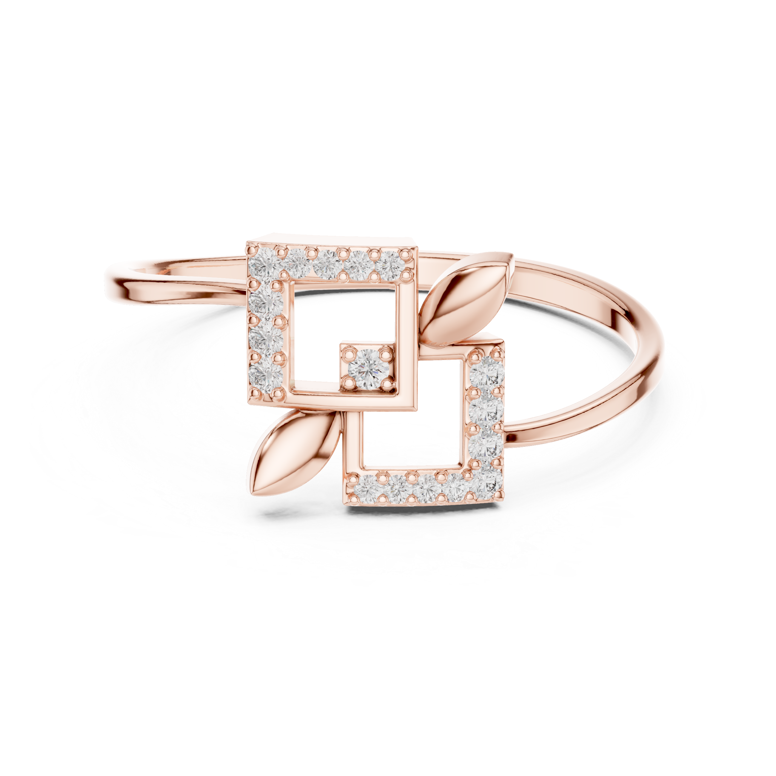 Geometric Diamond Square Ring