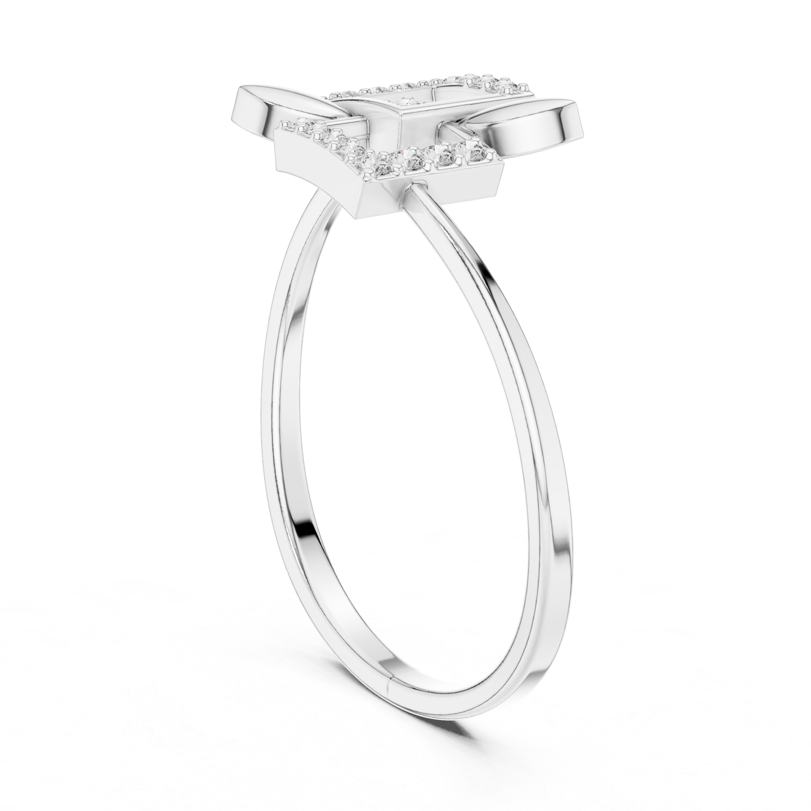 Geometric Diamond Square Ring