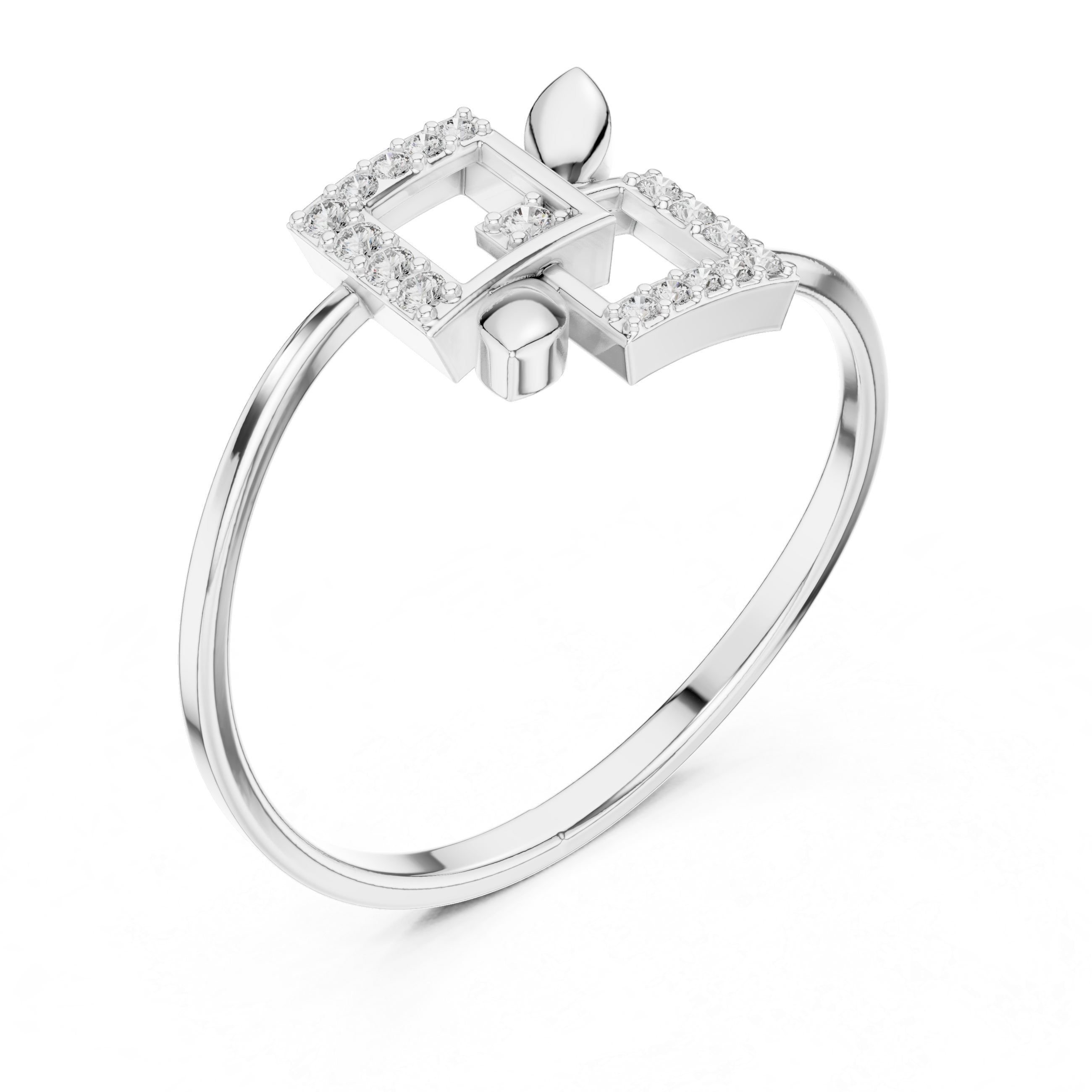 Geometric Diamond Square Ring