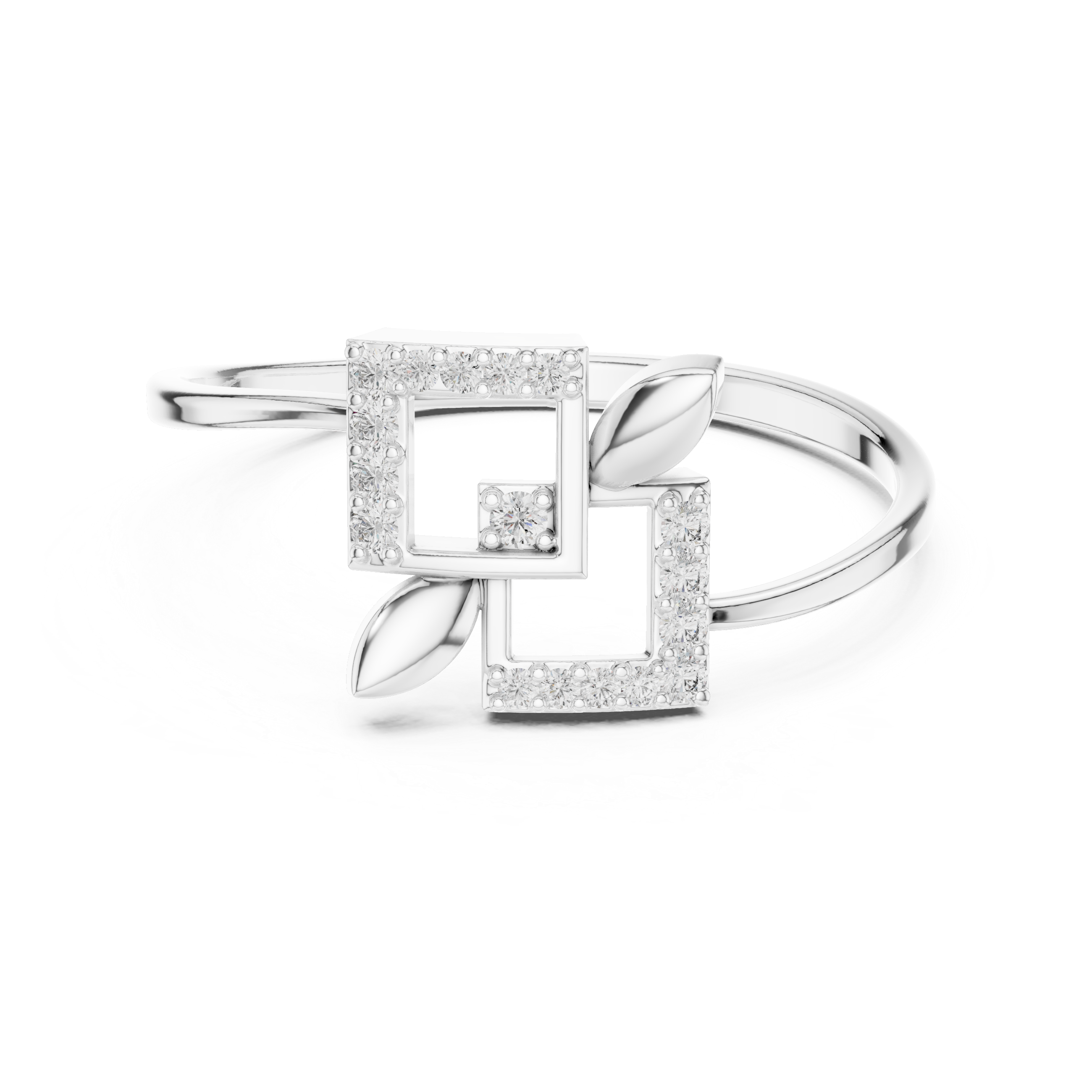 Geometric Diamond Square Ring
