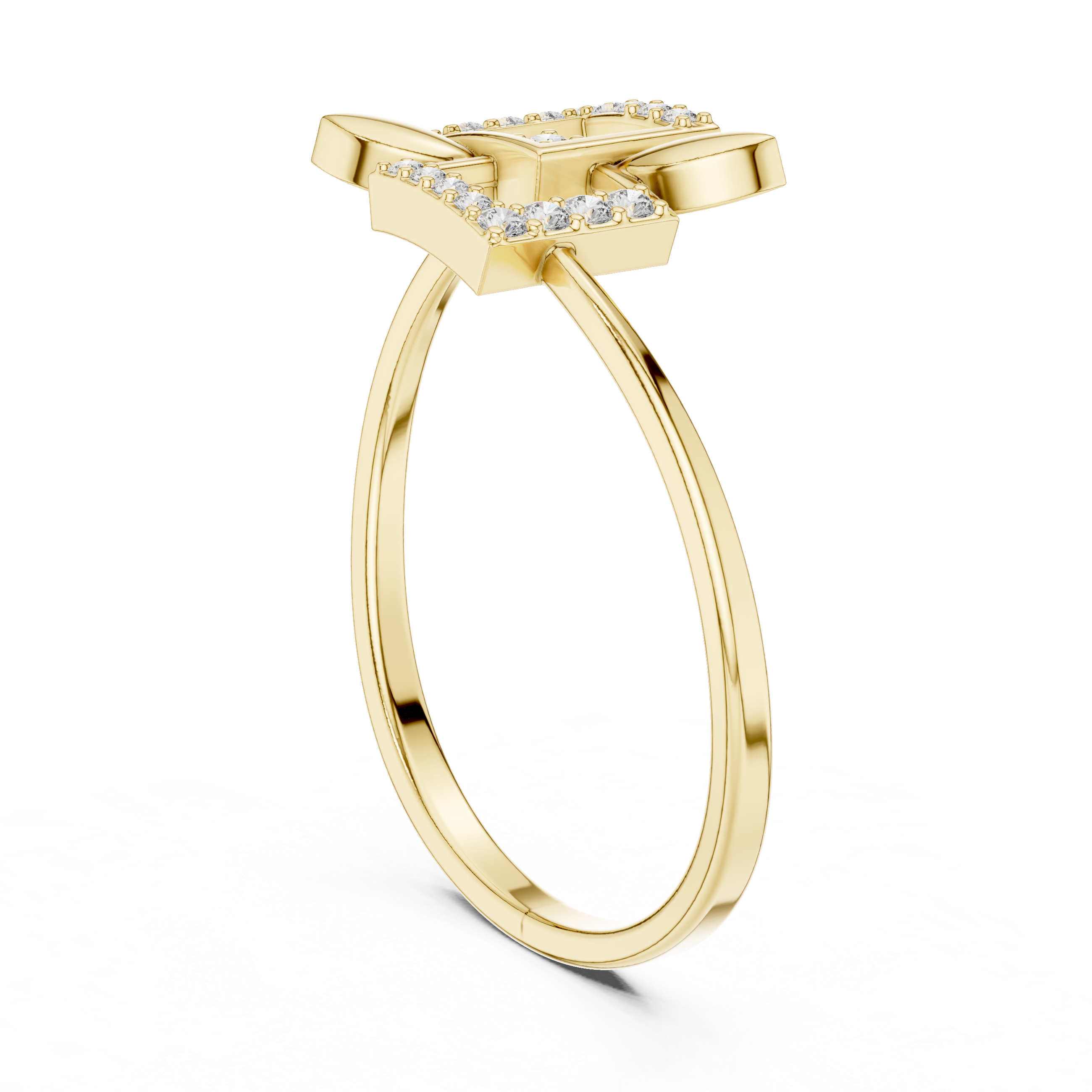 Geometric Diamond Square Ring