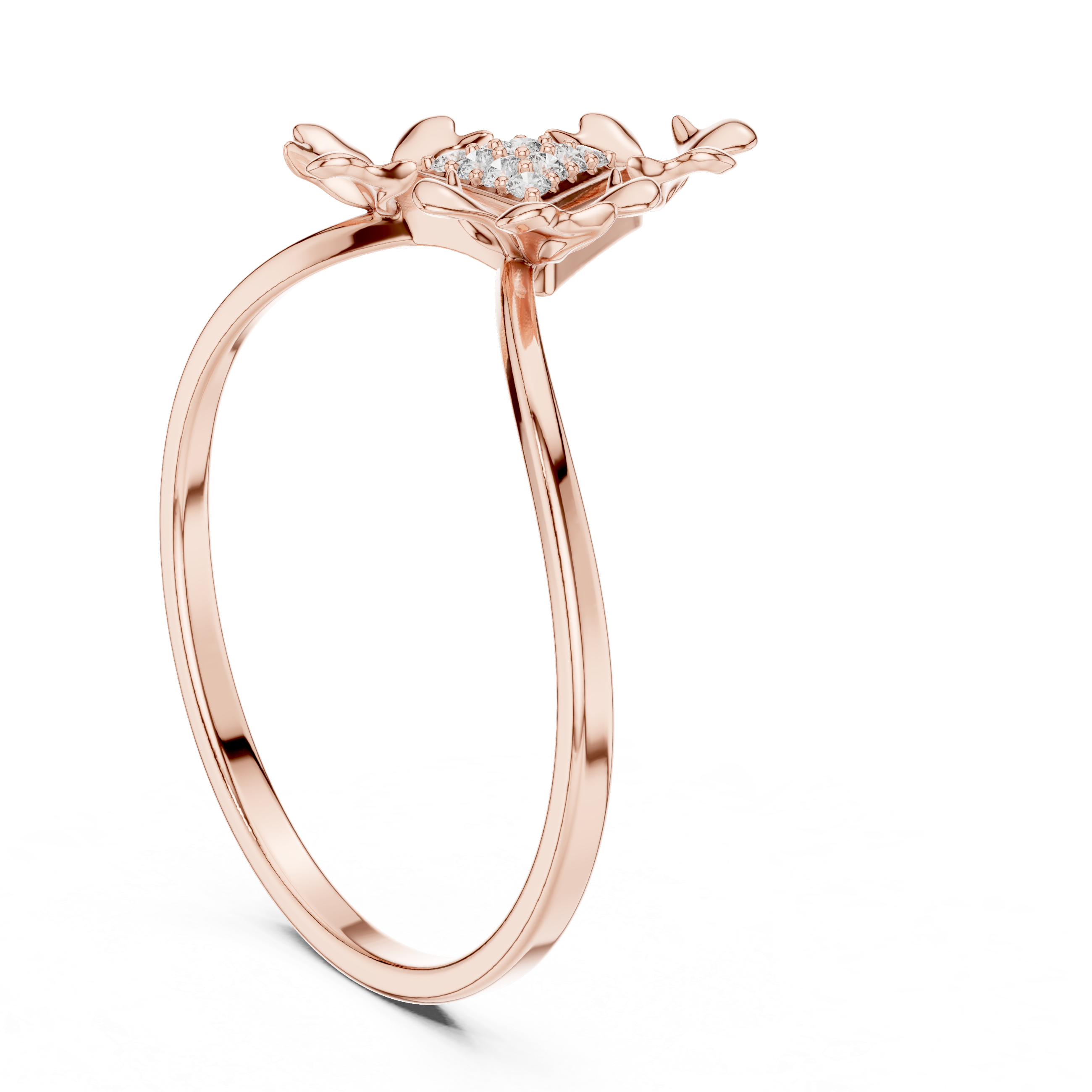 Modern Triangle Diamond Ring