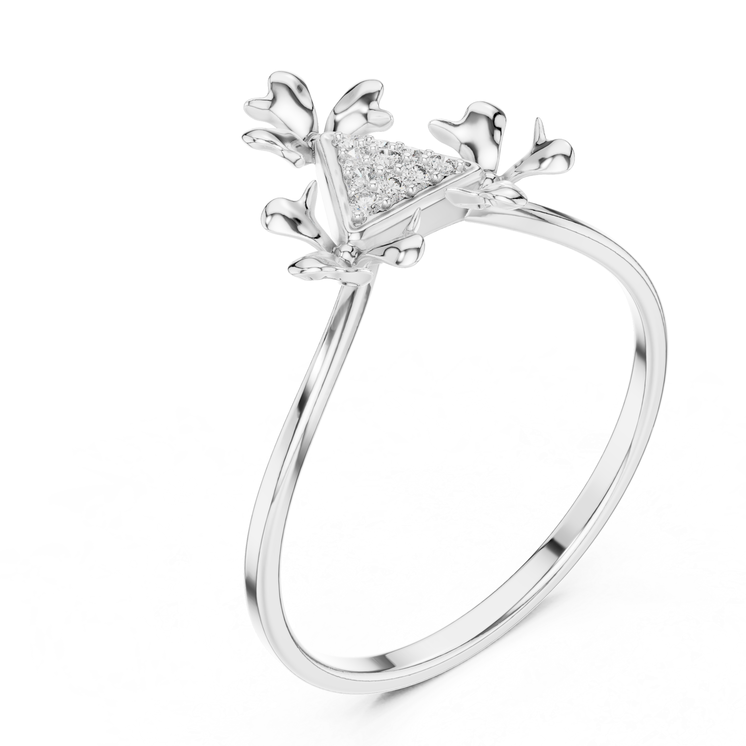 Modern Triangle Diamond Ring