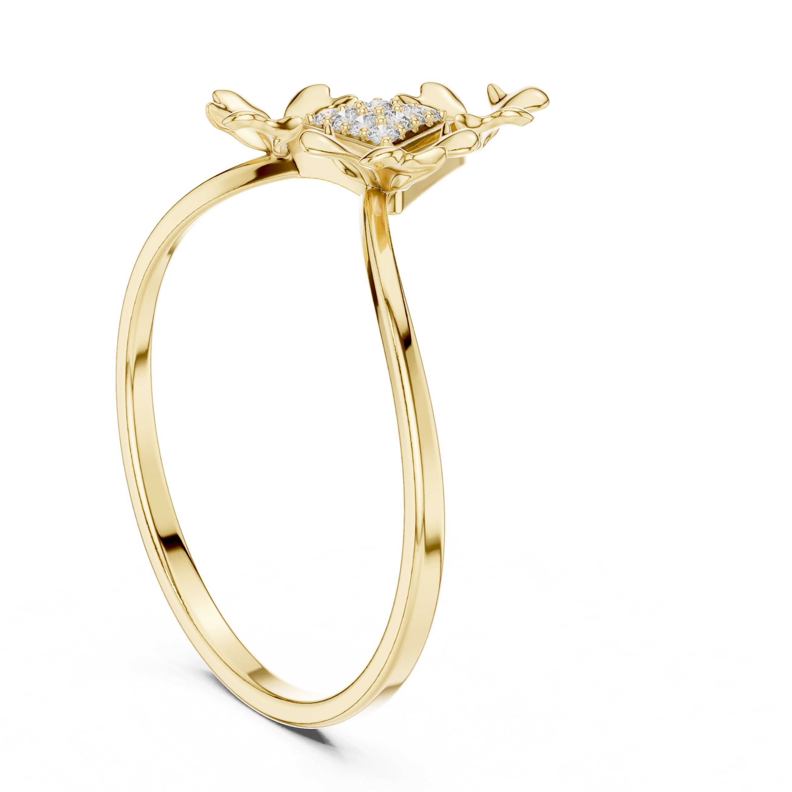 Modern Triangle Diamond Ring