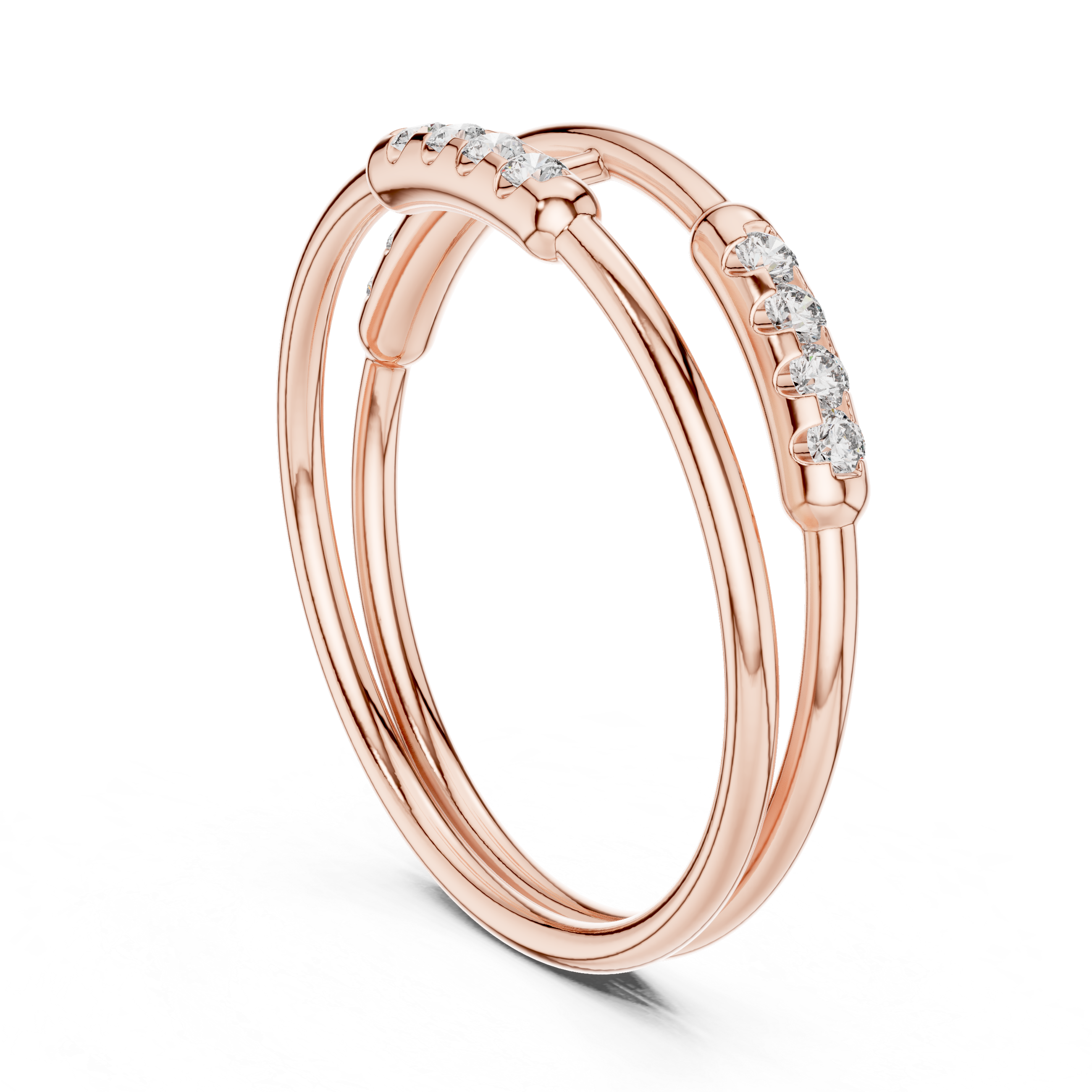 Minimal Dual Band Diamond Ring