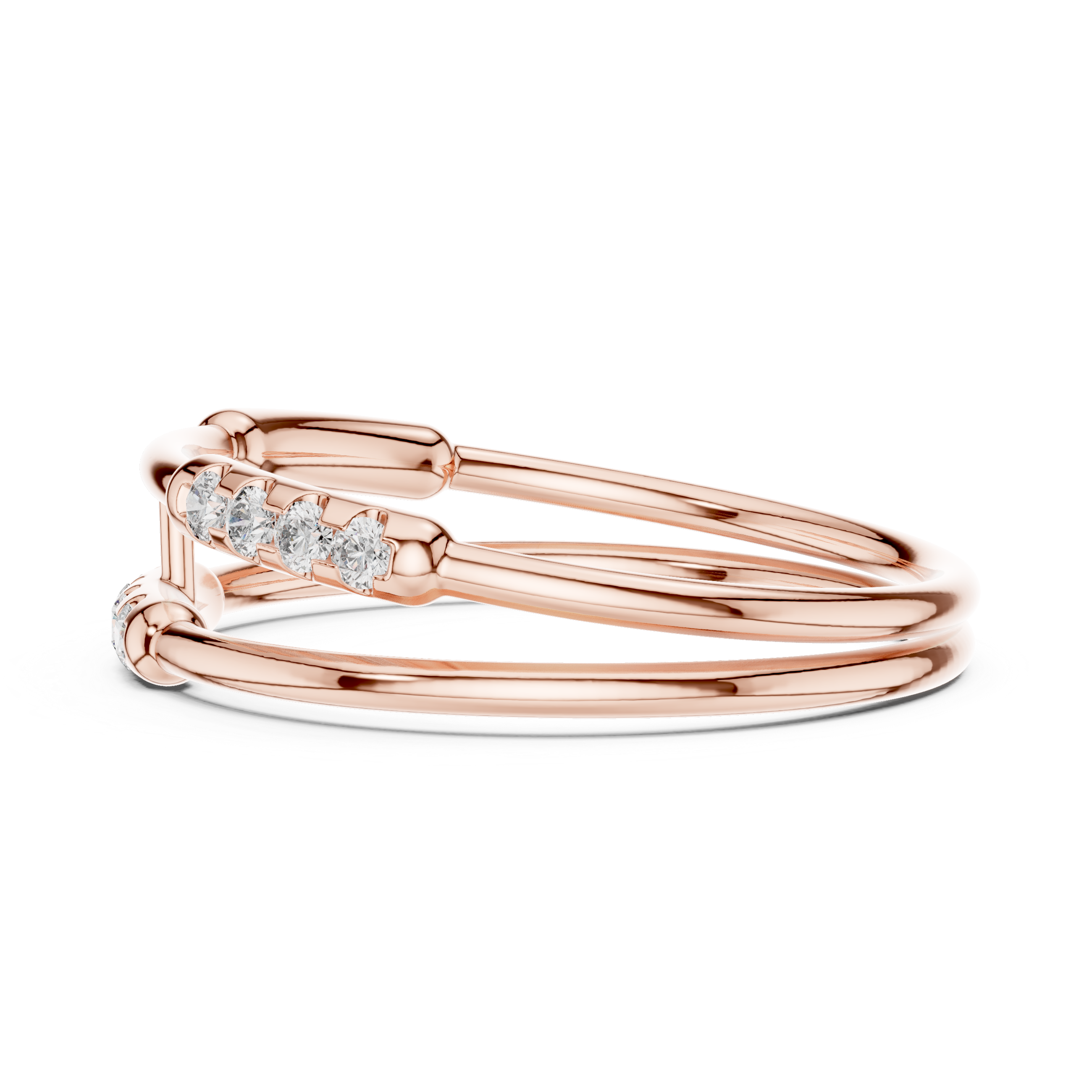 Minimal Dual Band Diamond Ring