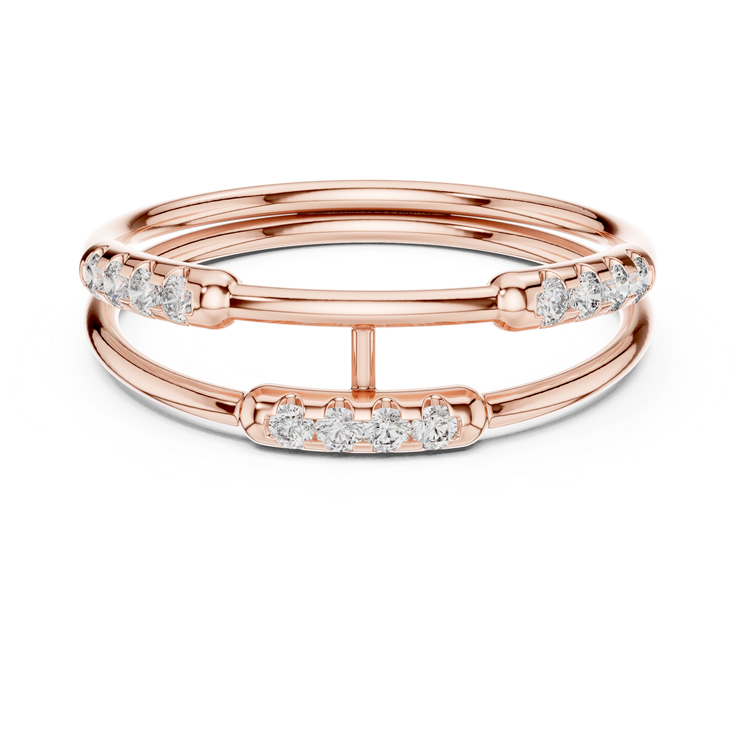 Minimal Dual Band Diamond Ring