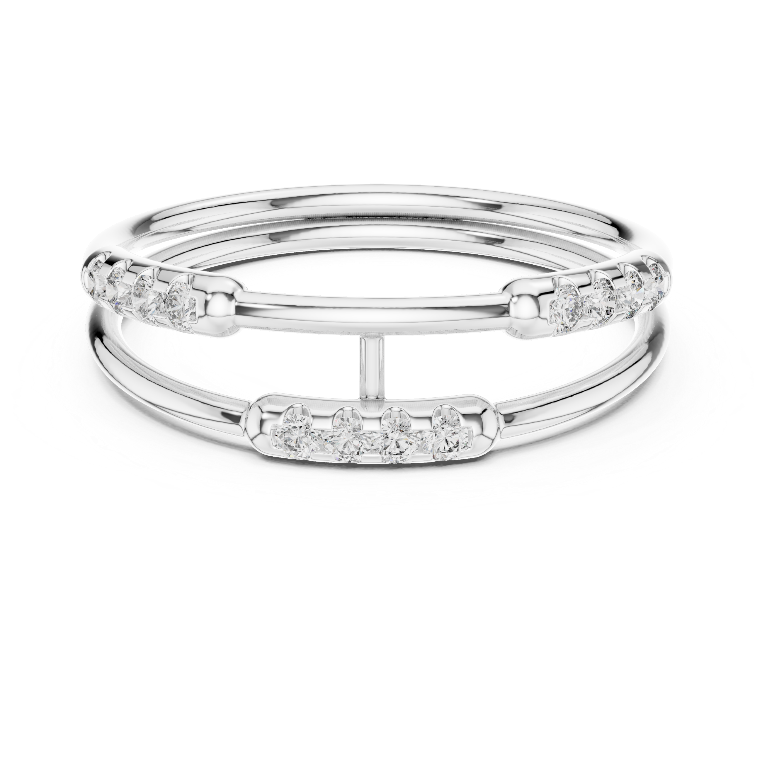 Minimal Dual Band Diamond Ring