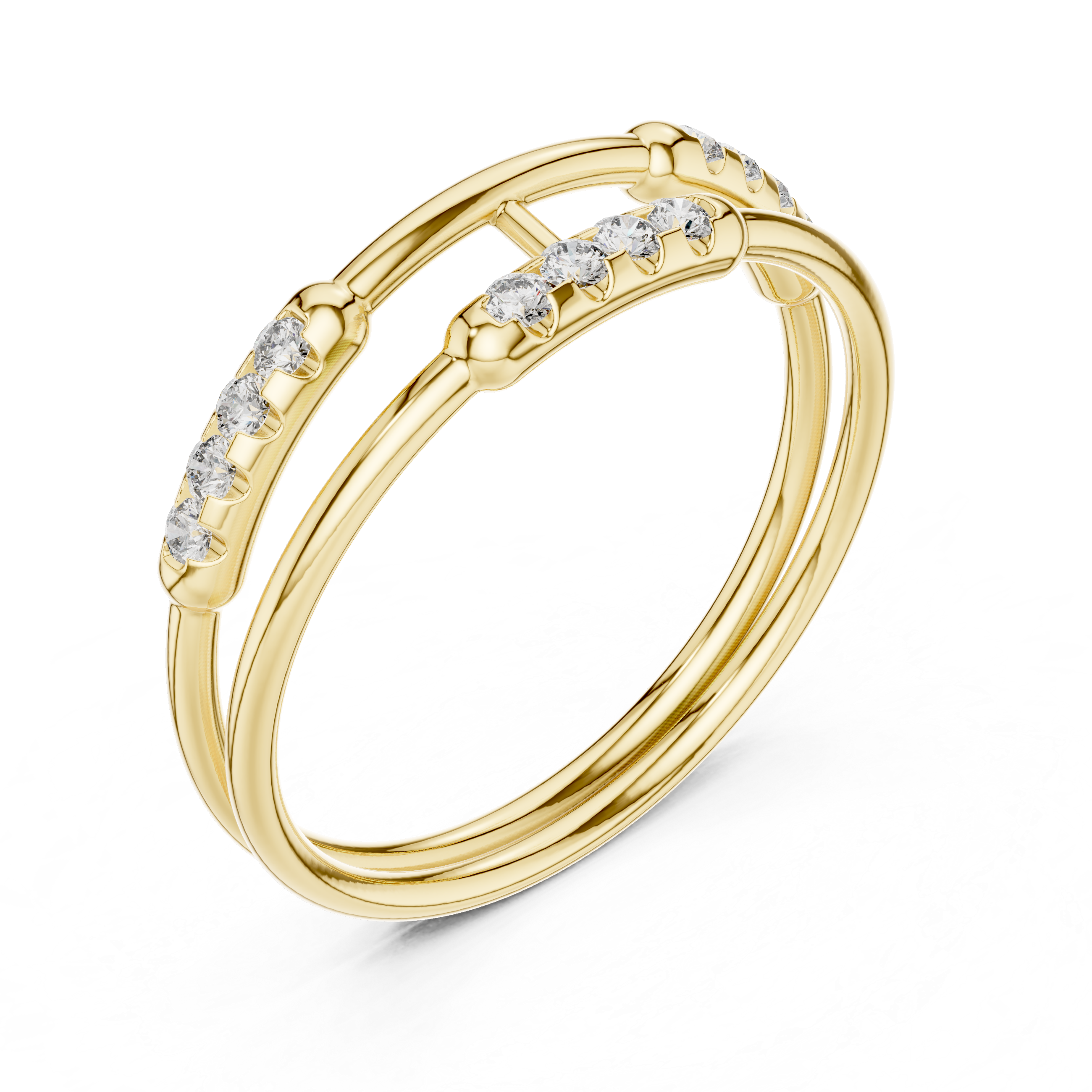 Minimal Dual Band Diamond Ring