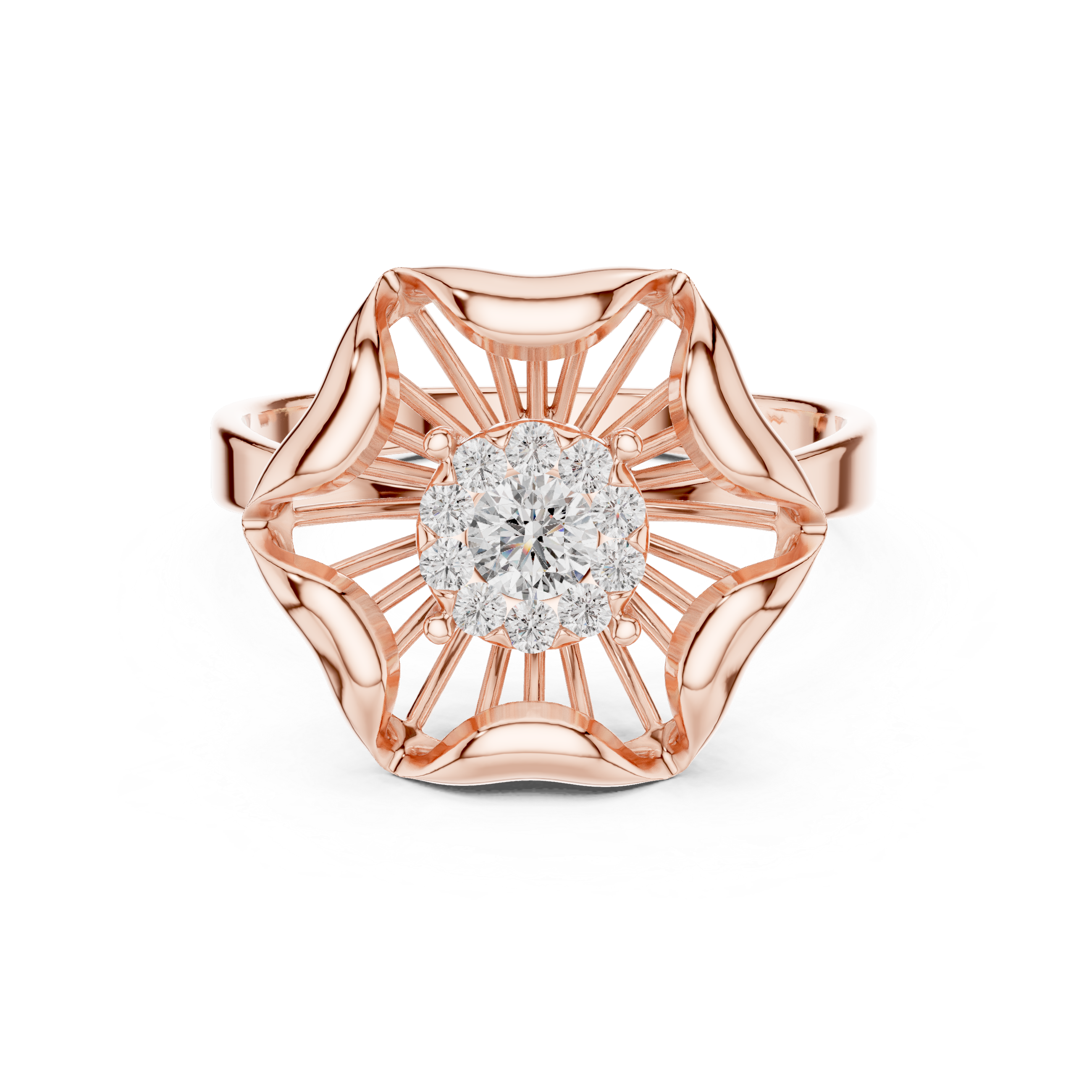 Luxury Starburst Diamond Ring