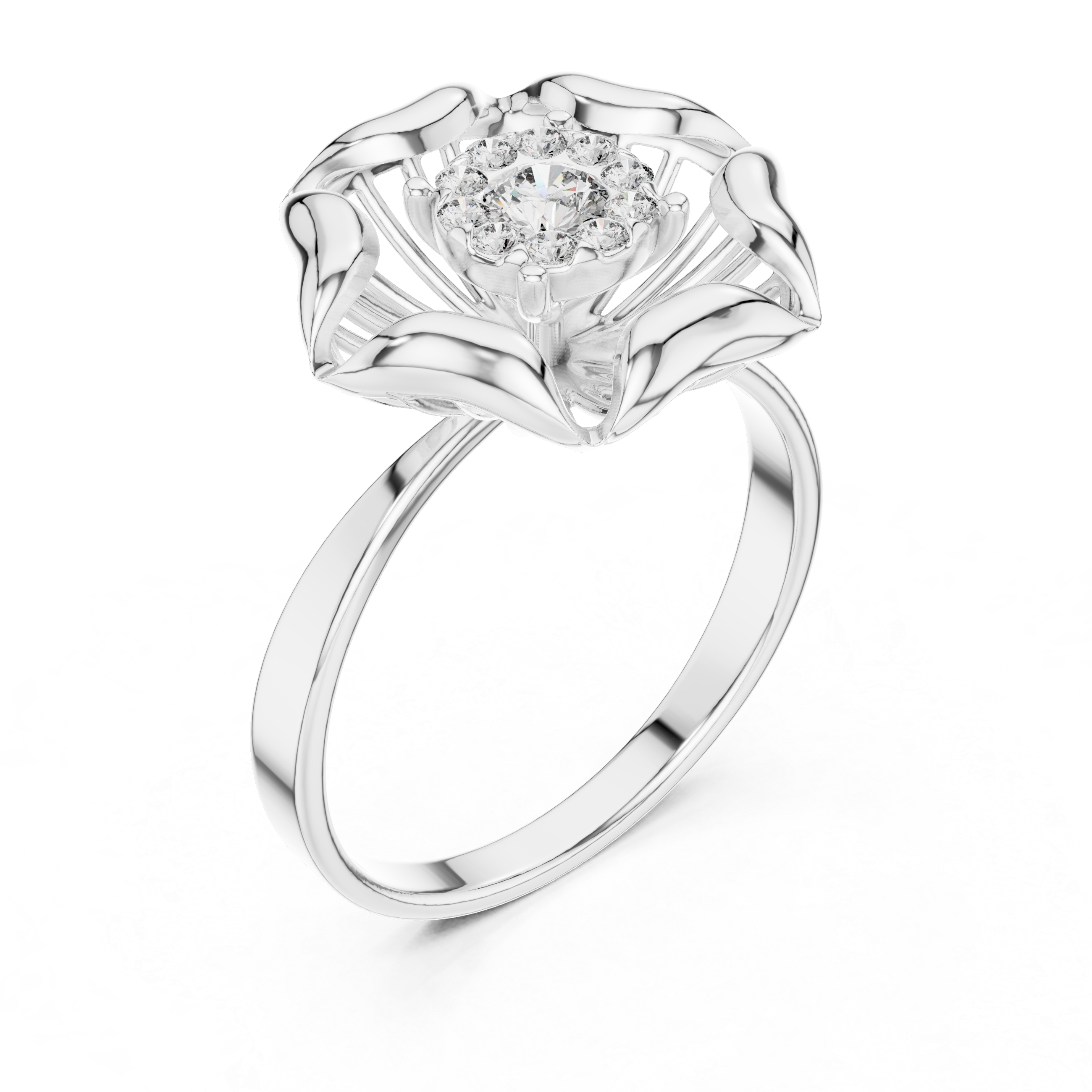 Luxury Starburst Diamond Ring