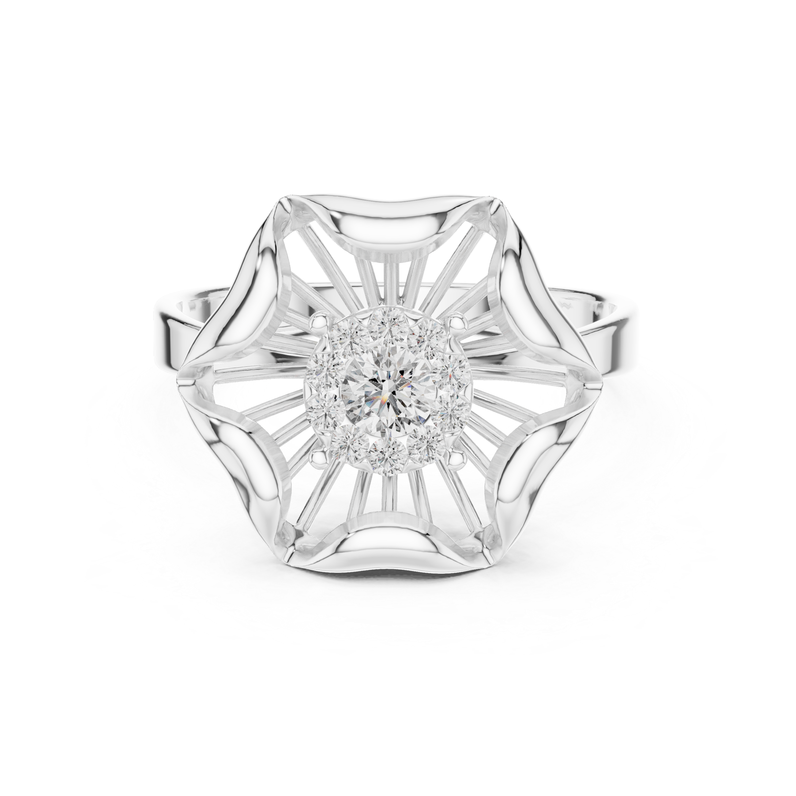 Luxury Starburst Diamond Ring