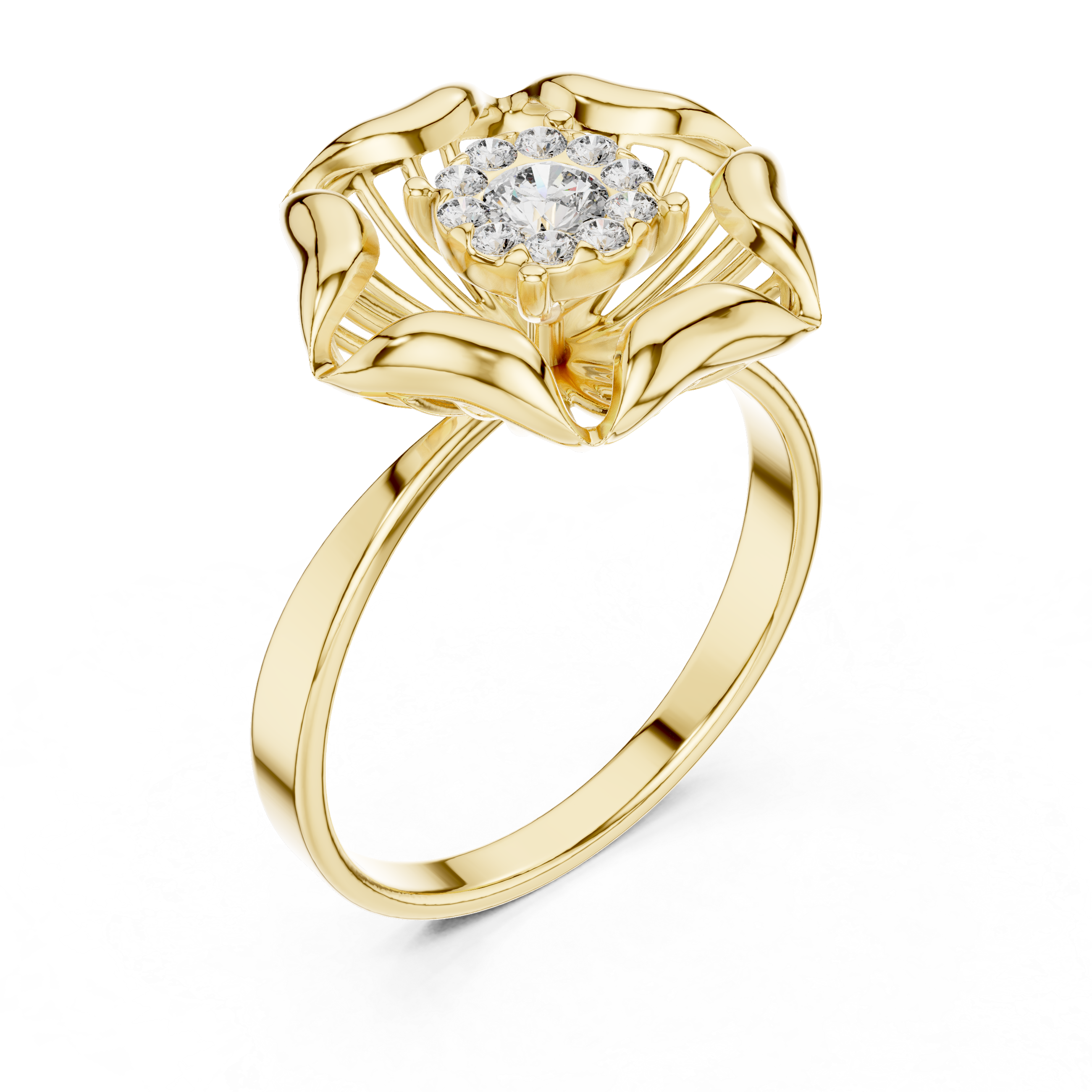 Luxury Starburst Diamond Ring