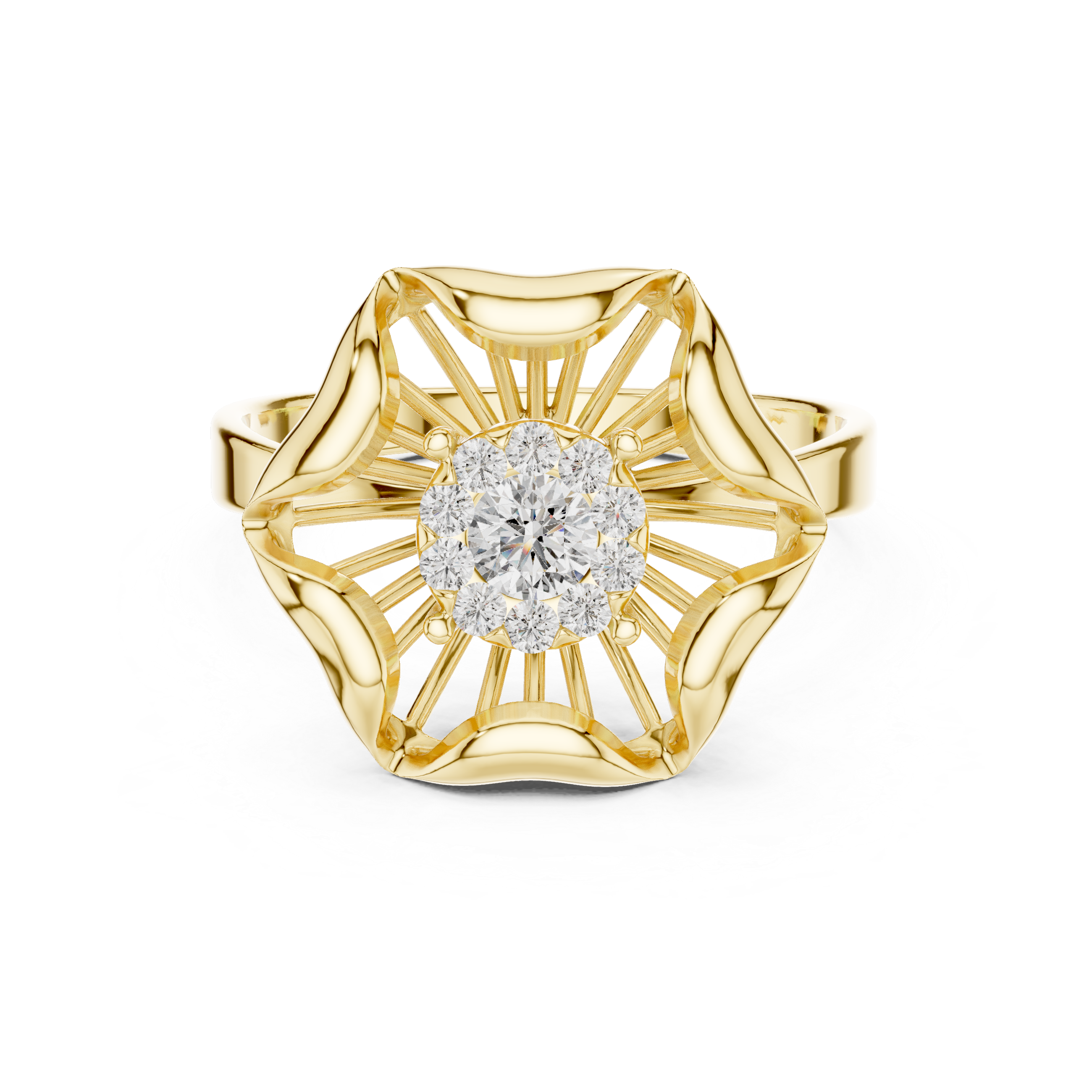 Luxury Starburst Diamond Ring