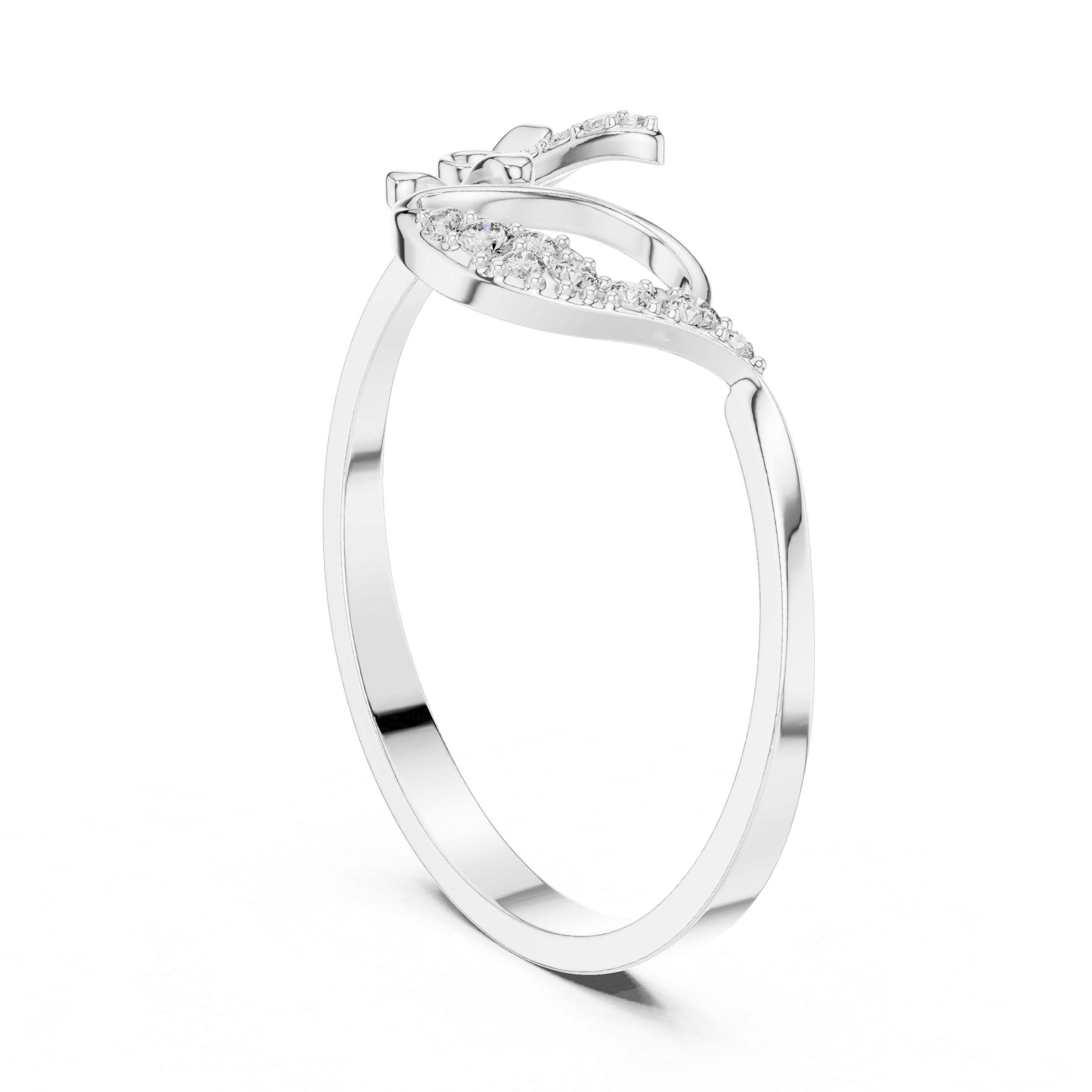 Floral Heart Open Ring