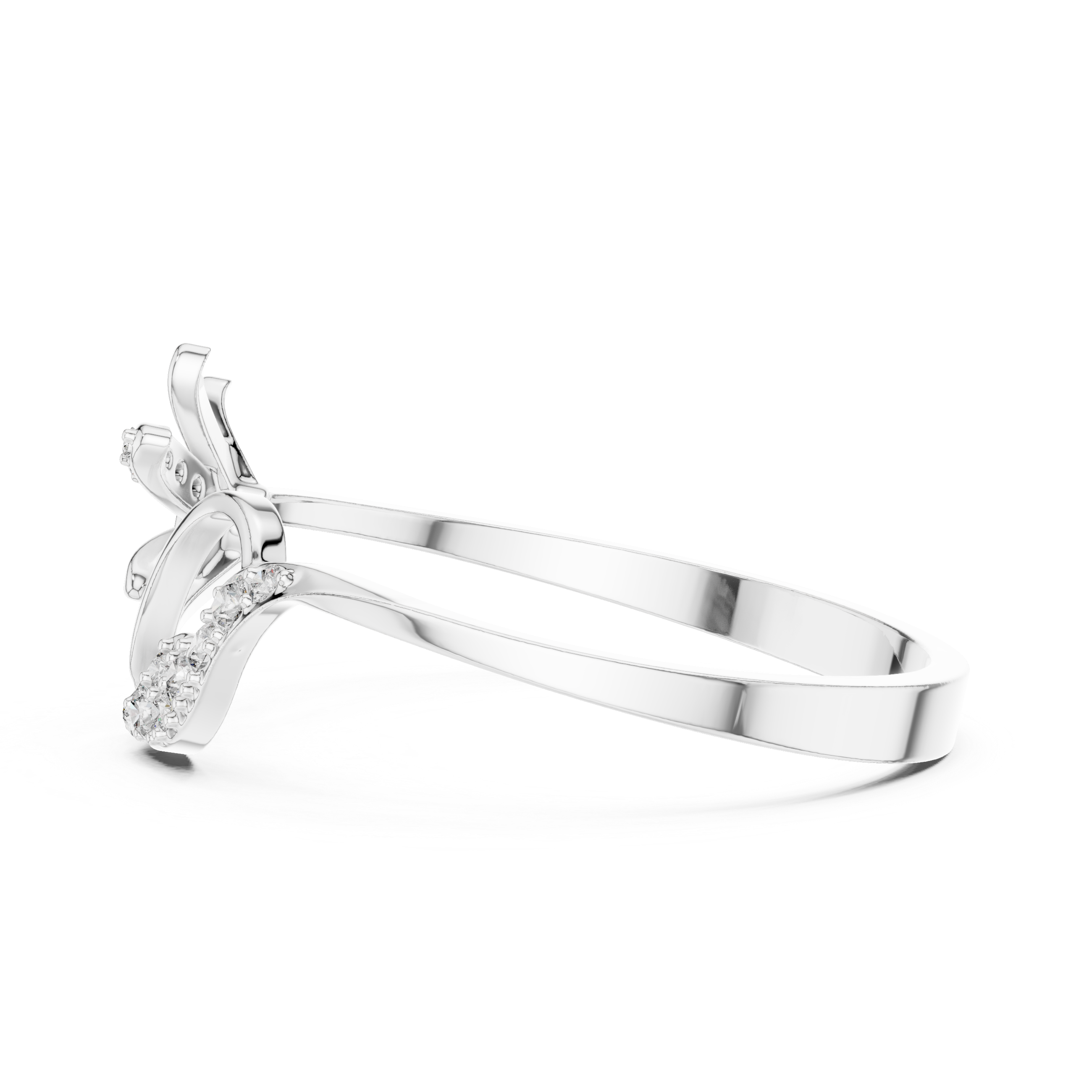 Floral Heart Open Ring