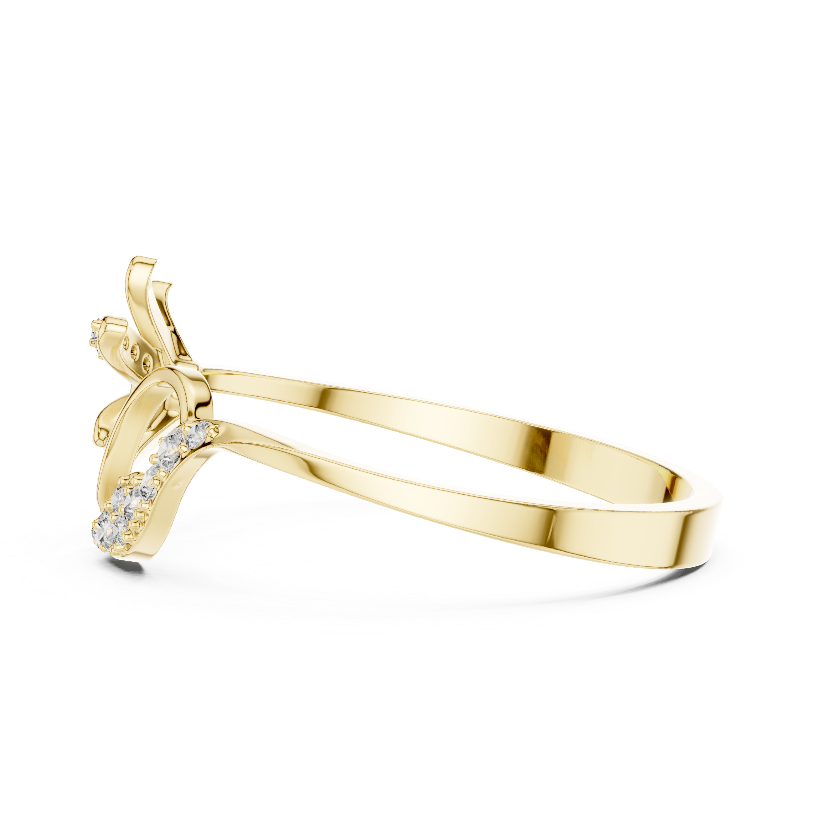 Floral Heart Open Ring
