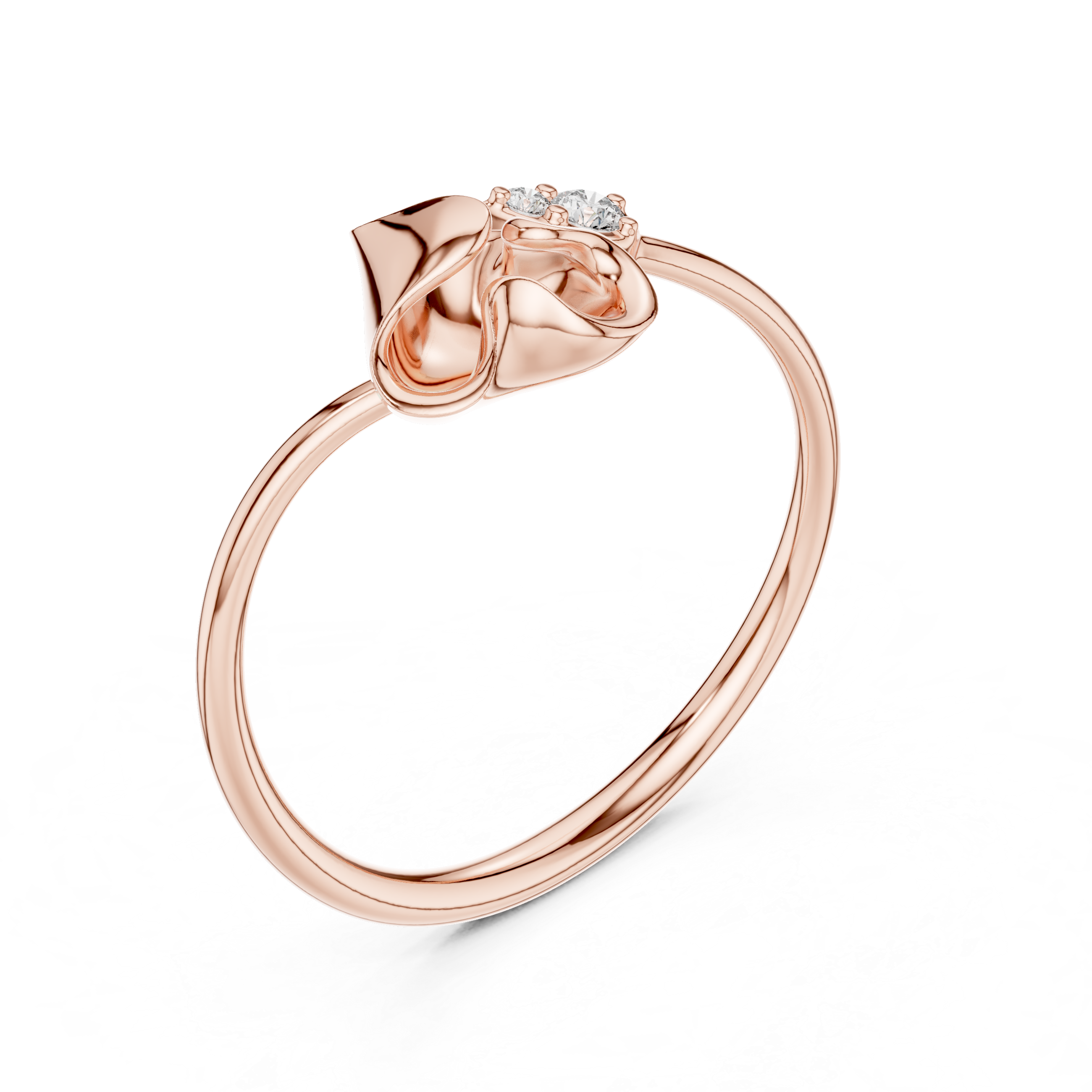 Diamond Rose Knot Ring