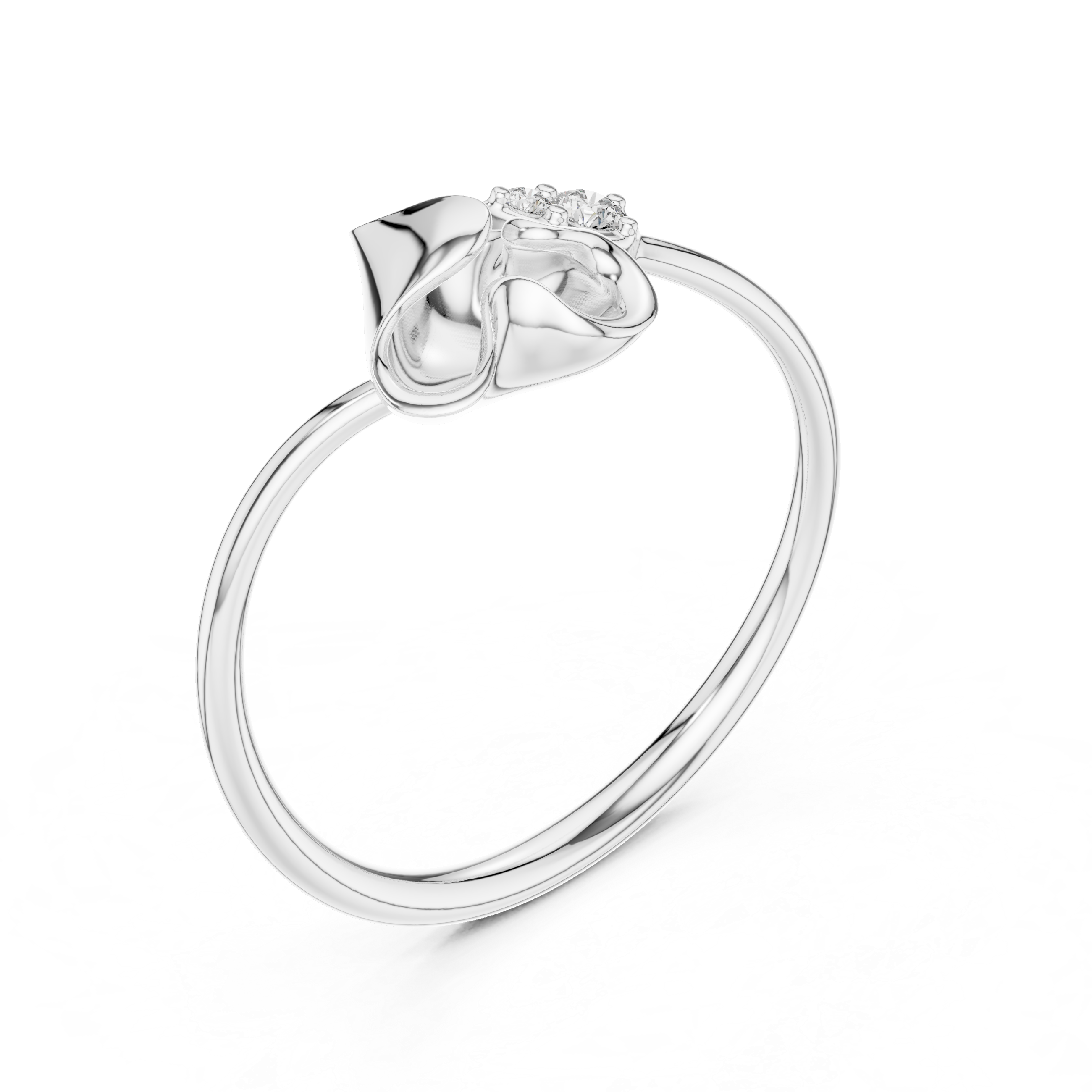 Diamond Rose Knot Ring