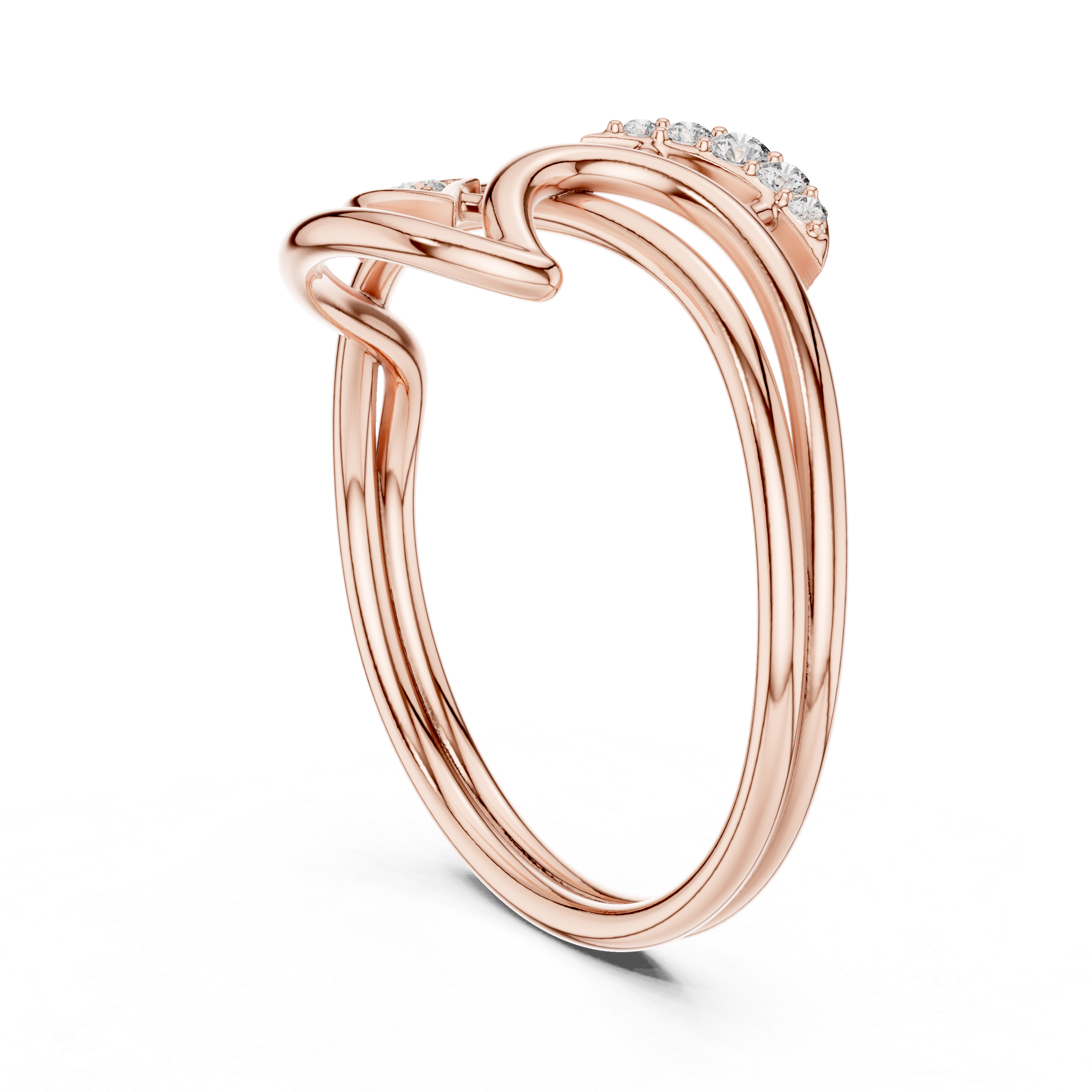 Diamond Flow Curve Ring