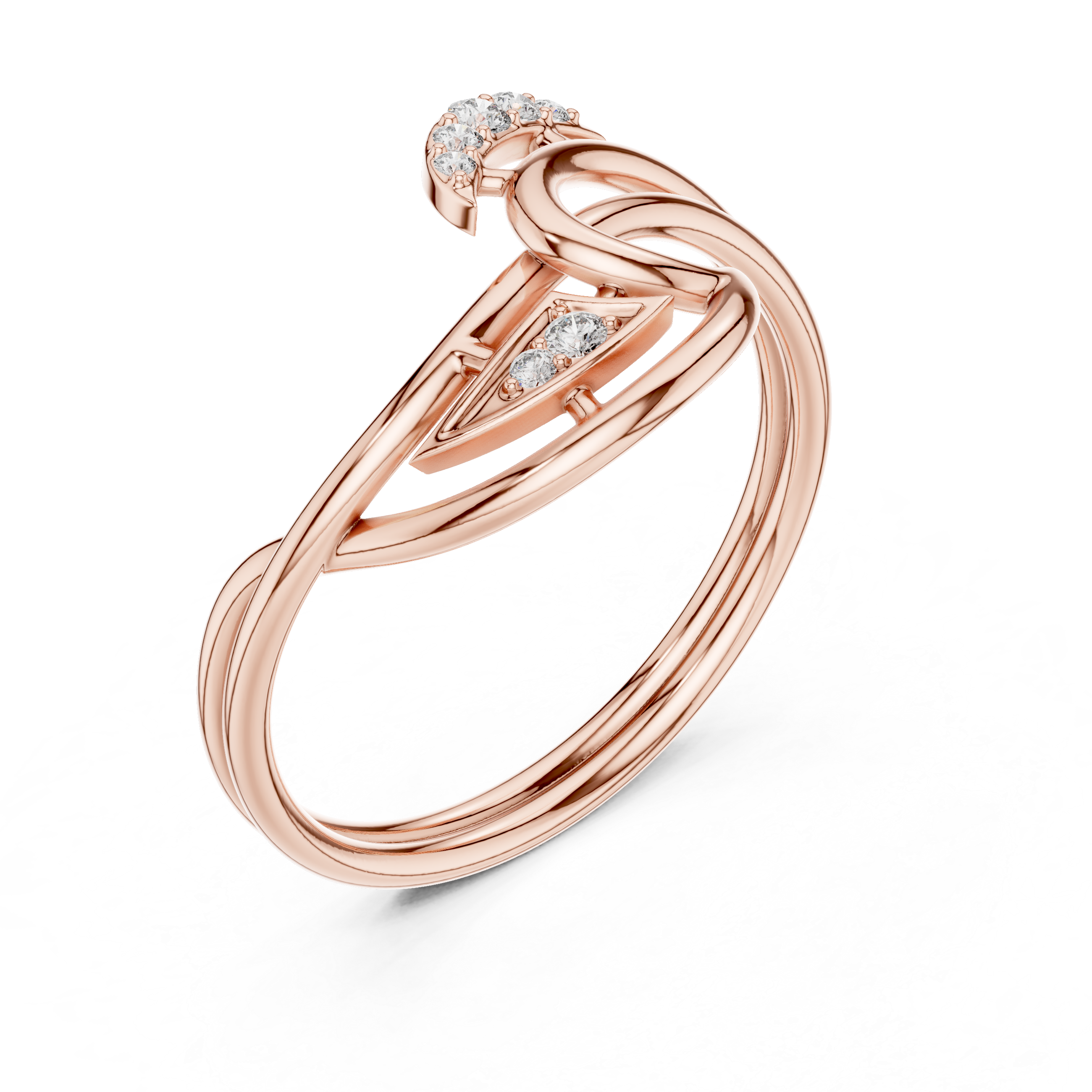 Diamond Flow Curve Ring