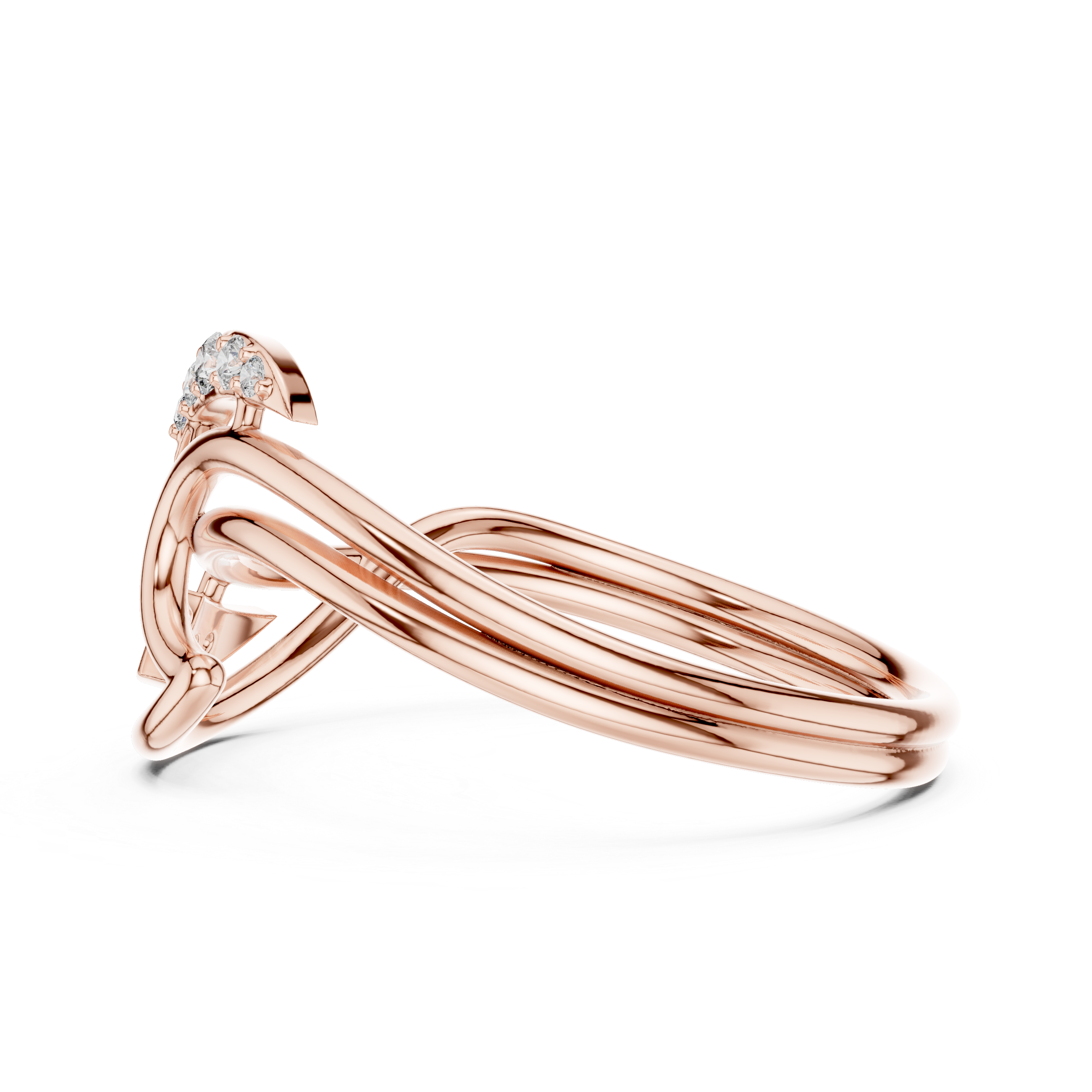 Diamond Flow Curve Ring