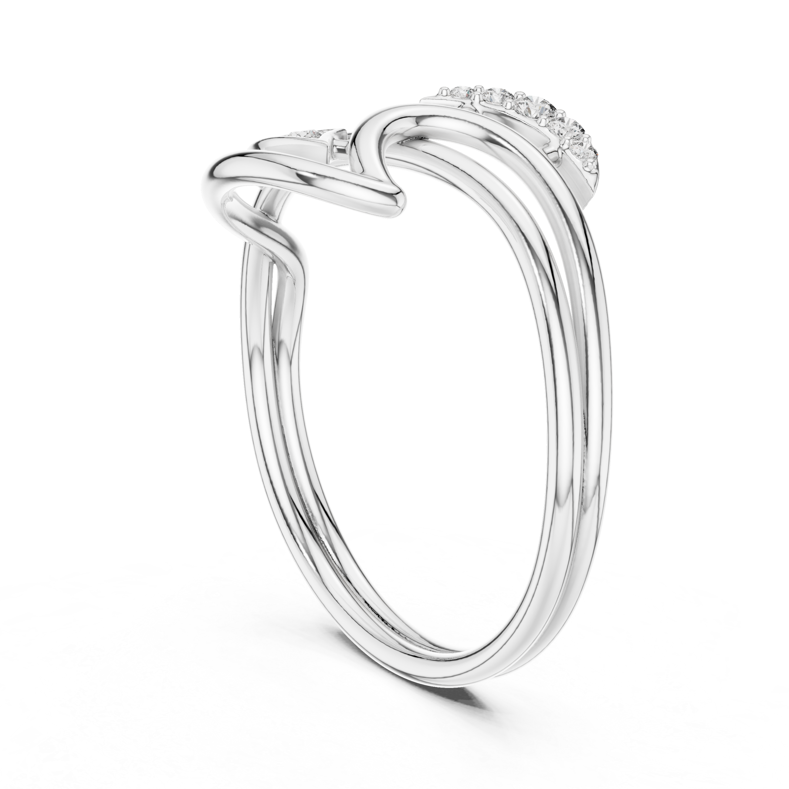 Diamond Flow Curve Ring