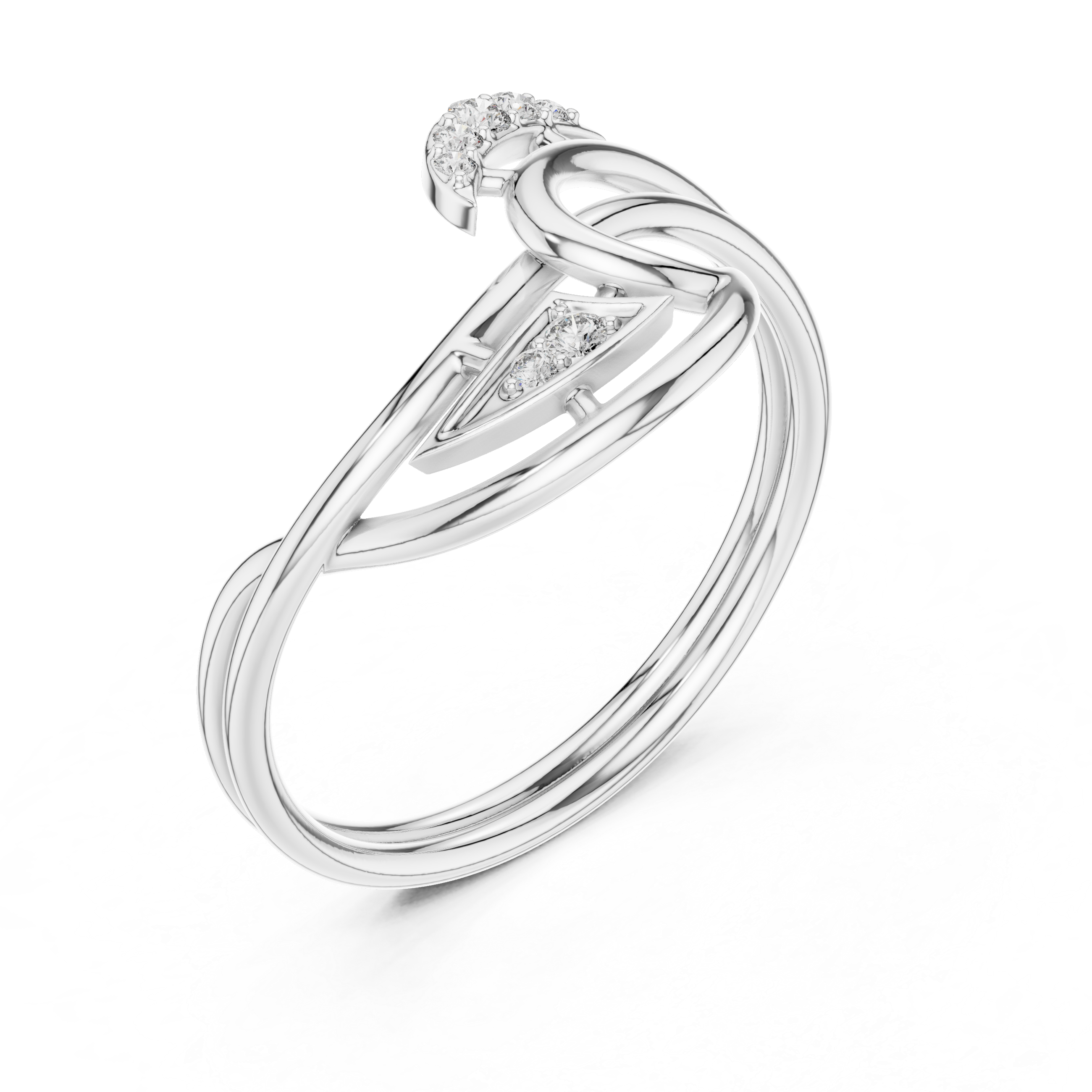 Diamond Flow Curve Ring
