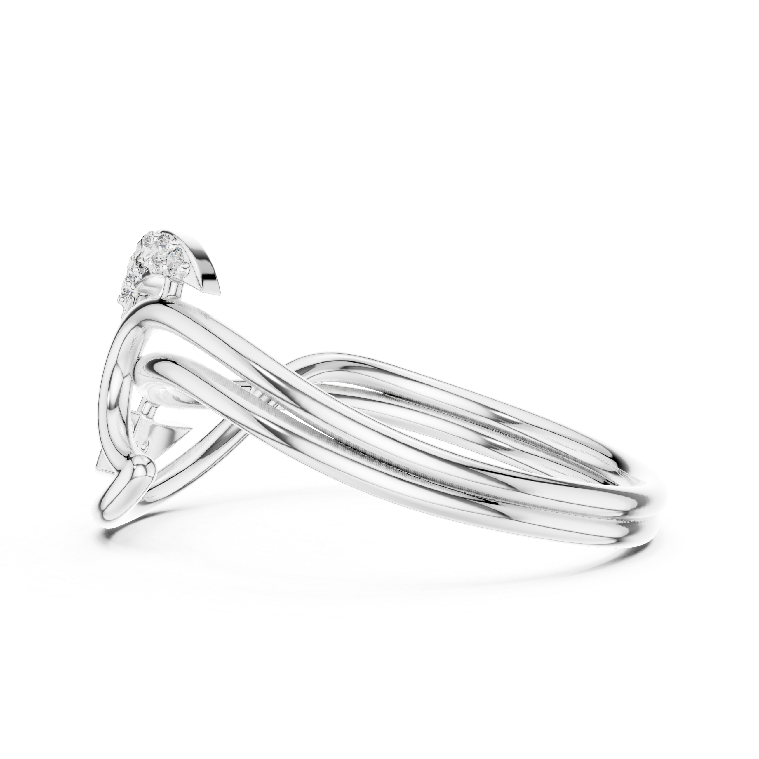 Diamond Flow Curve Ring